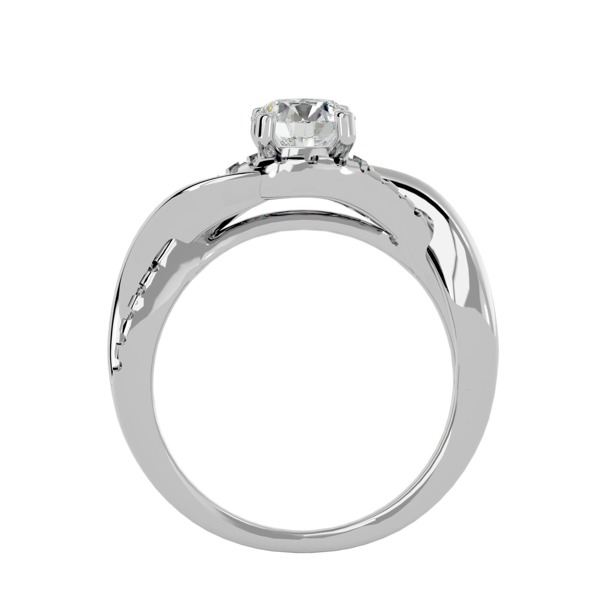 Solitaire ring model 3D print model_5