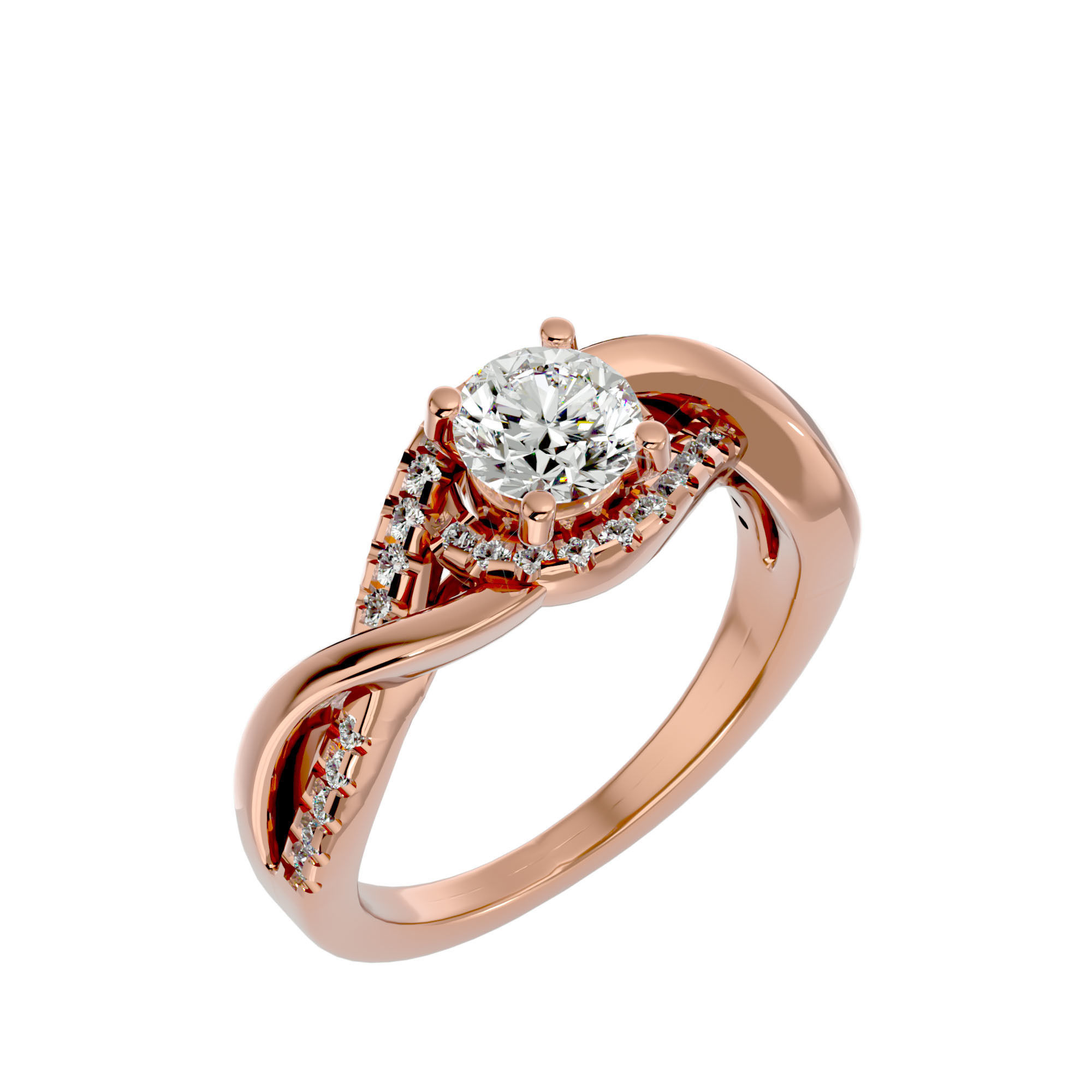 Solitaire ring model 3D print model_13