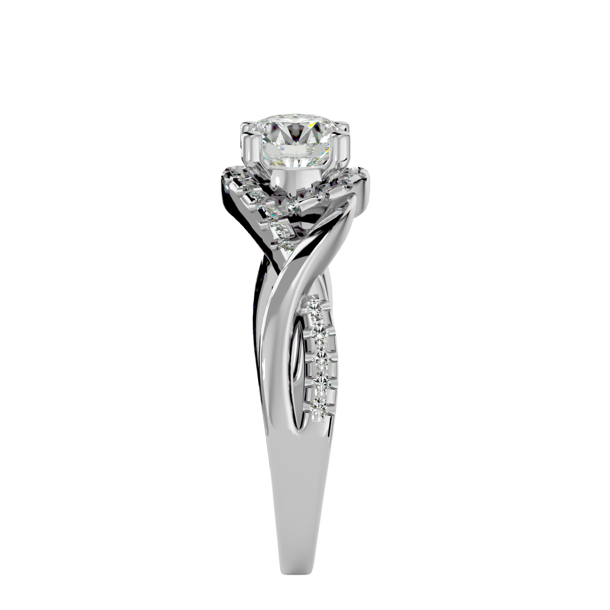 Solitaire ring model 3D print model_10