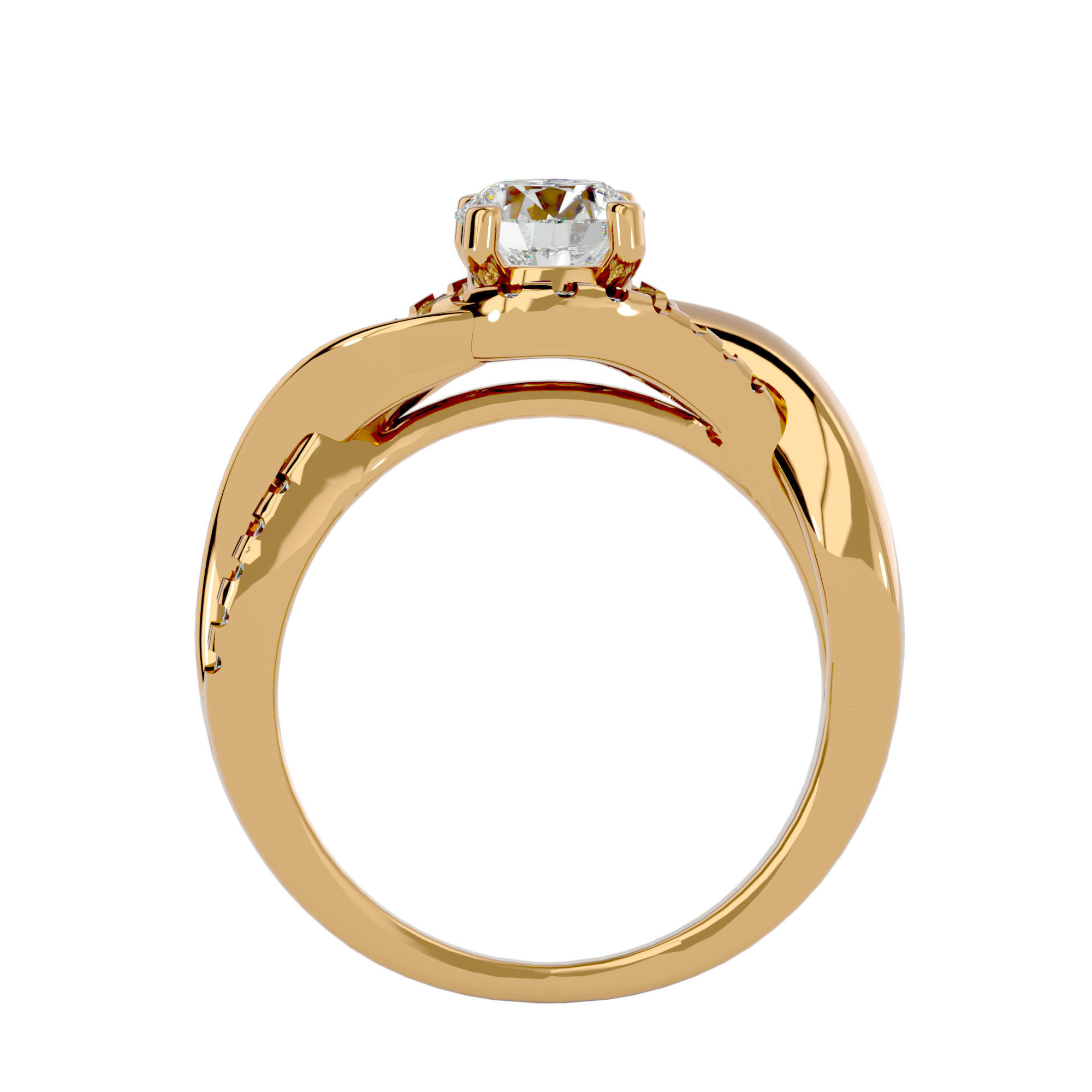 Solitaire ring model 3D print model_6