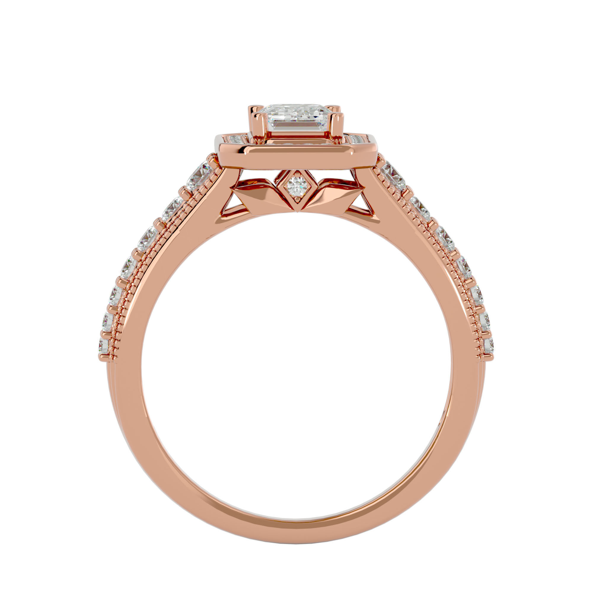 Solitaire ring model 3D print model_7