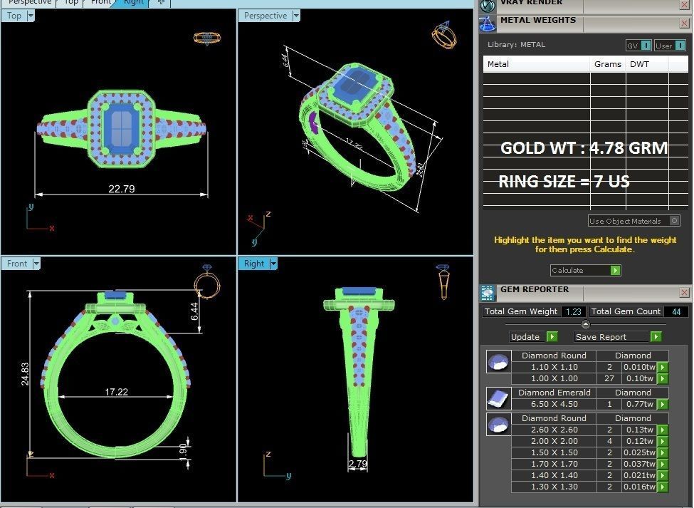 Solitaire ring model 3D print model_2