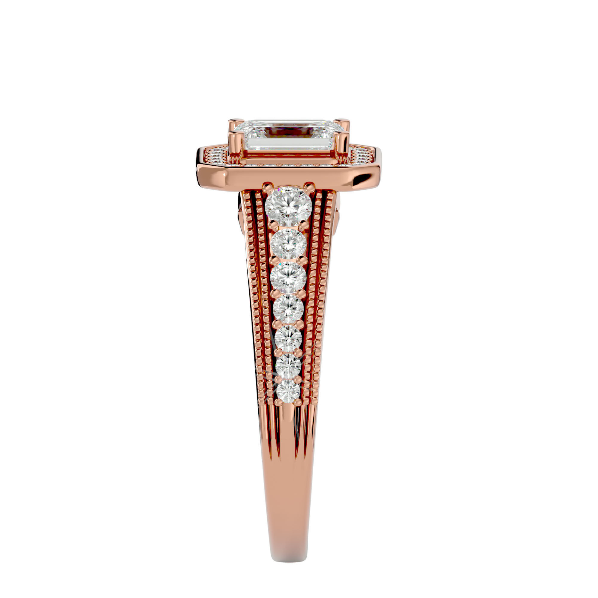 Solitaire ring model 3D print model_9