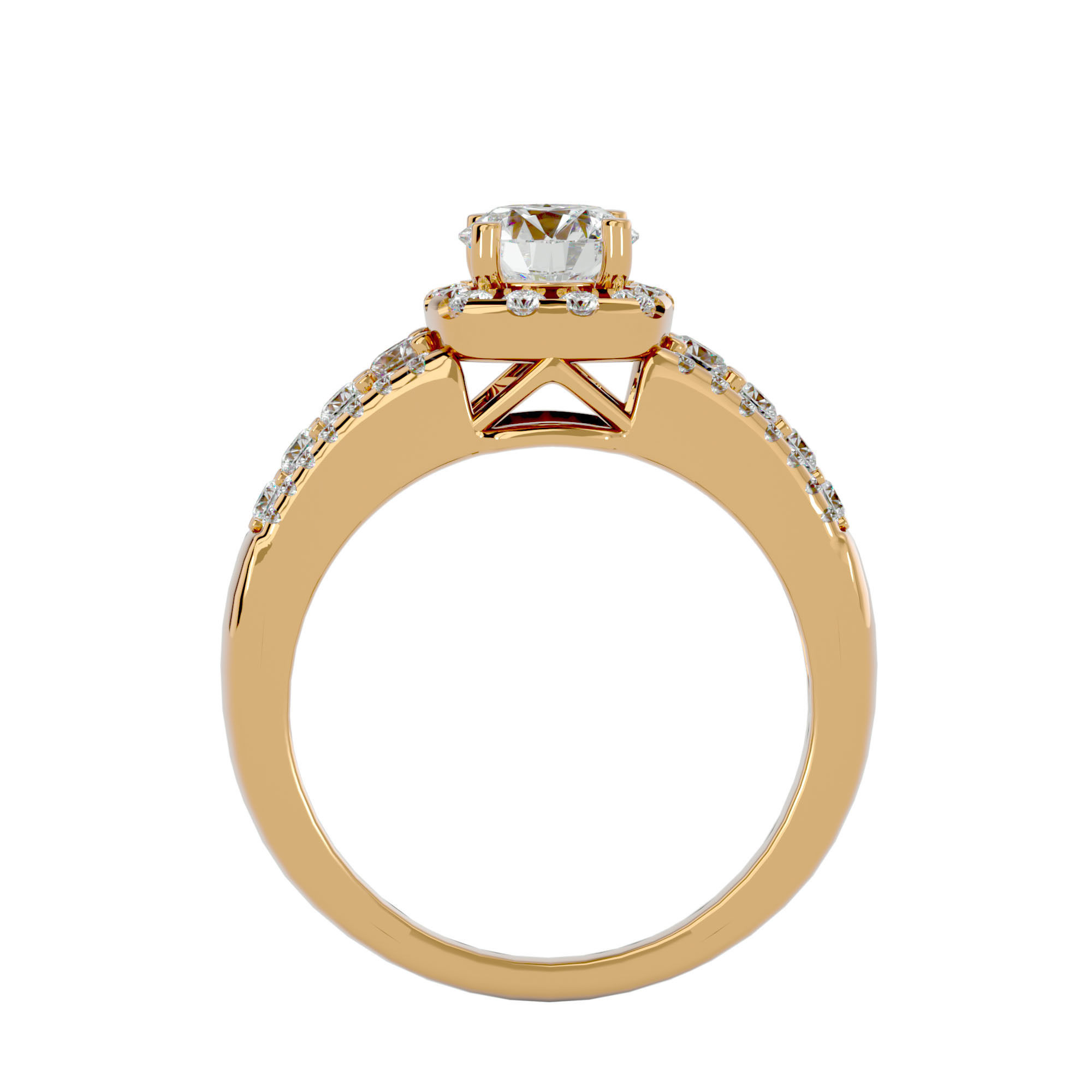 Solitaire ring model 3D print model_6