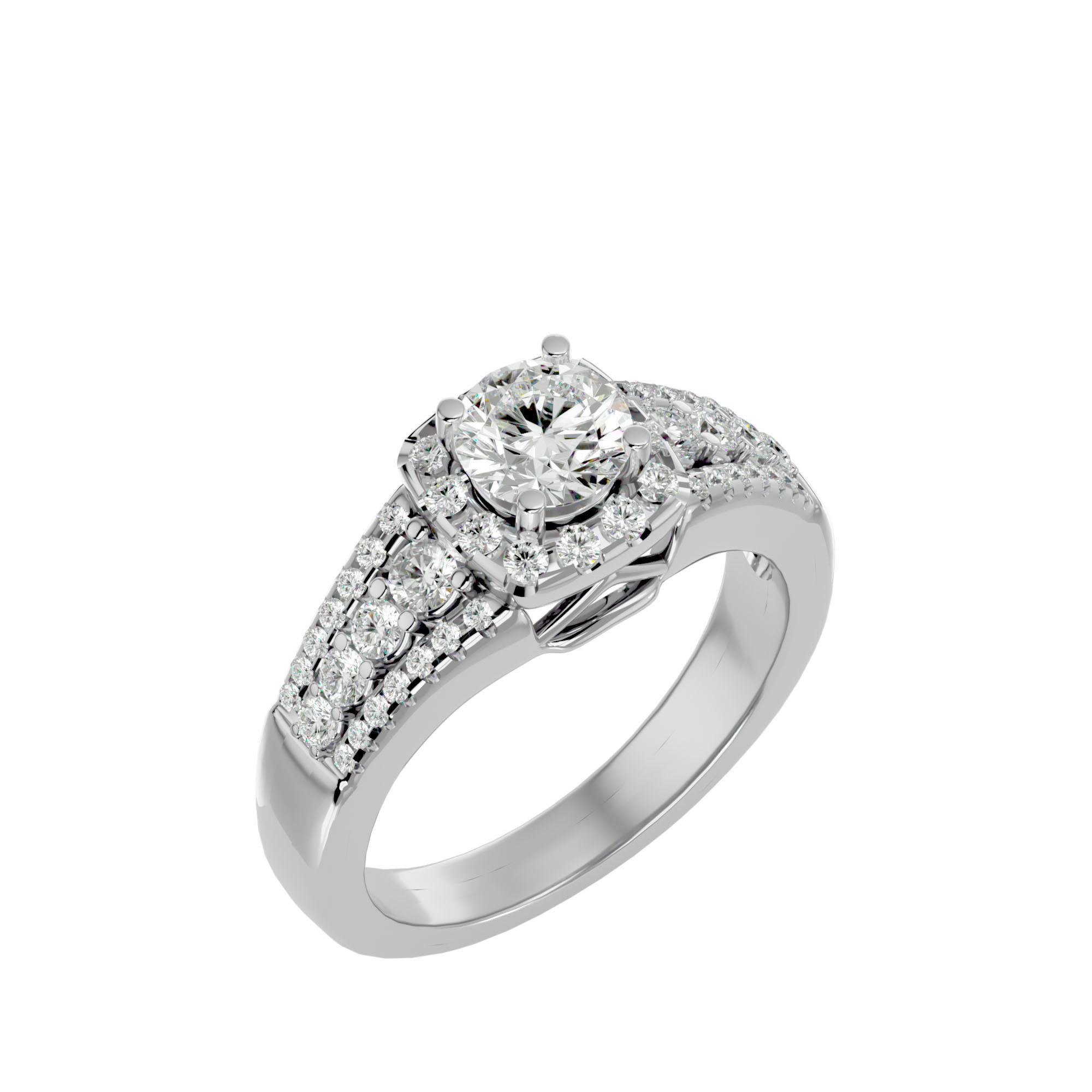 Solitaire ring model 3D print model_11