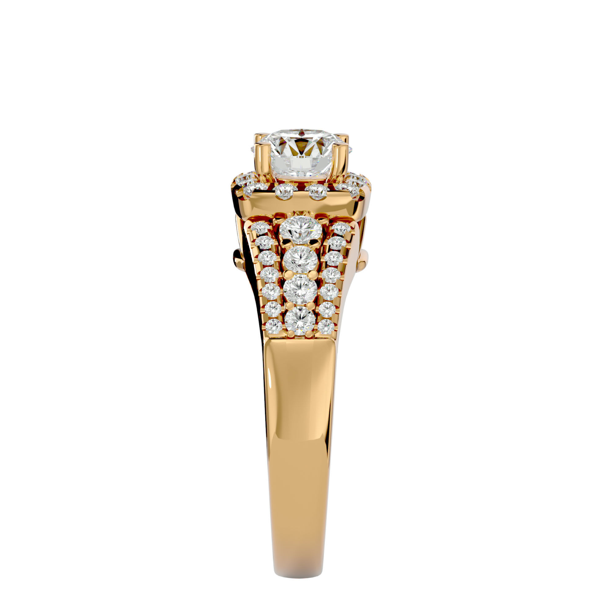 Solitaire ring model 3D print model_8