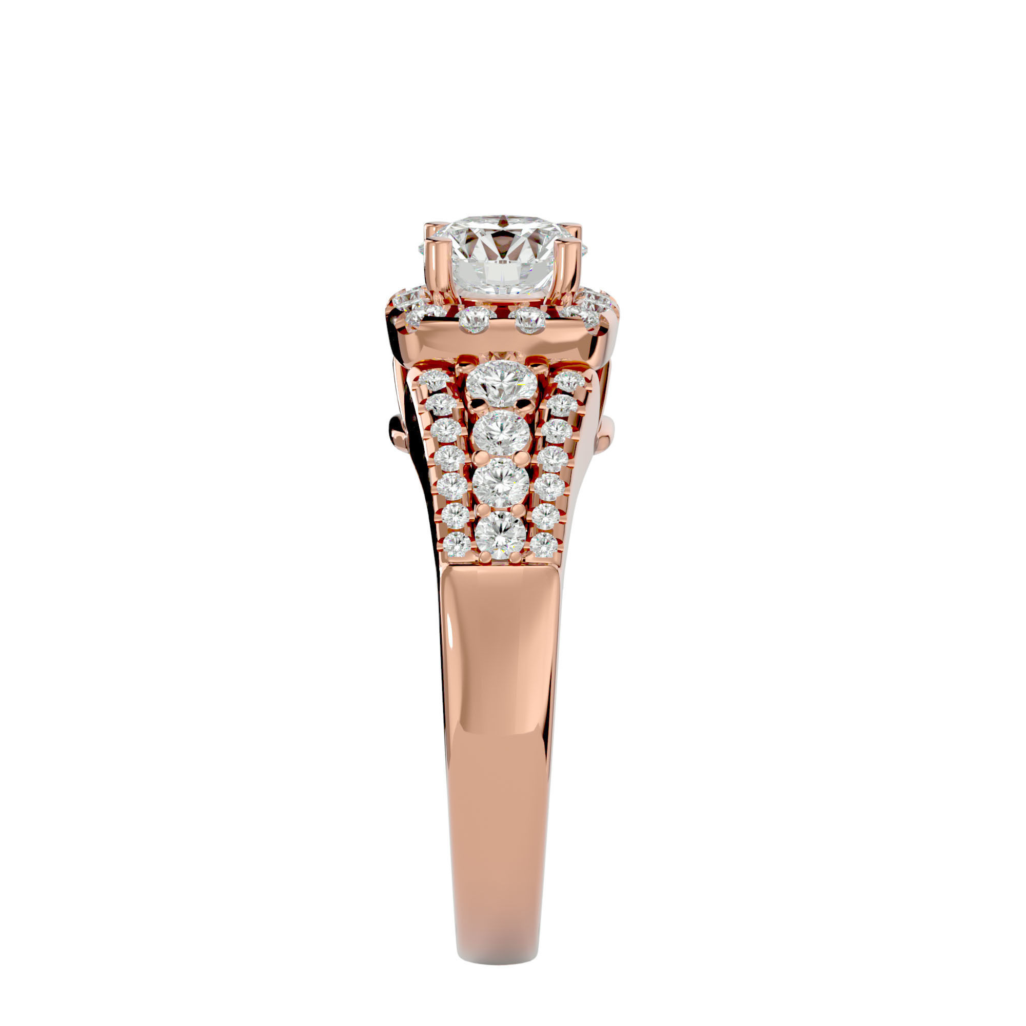 Solitaire ring model 3D print model_9