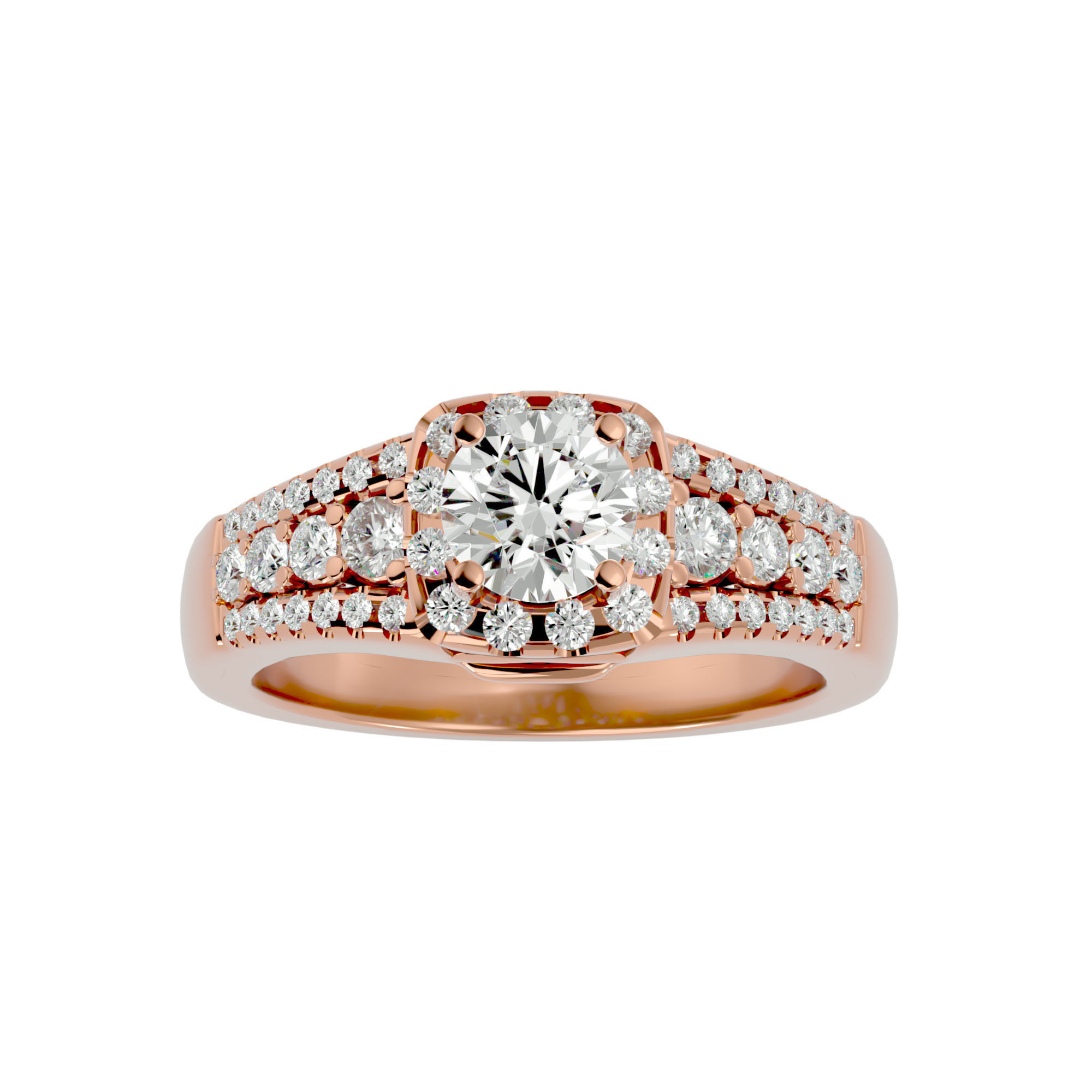 Solitaire ring model 3D print model_3