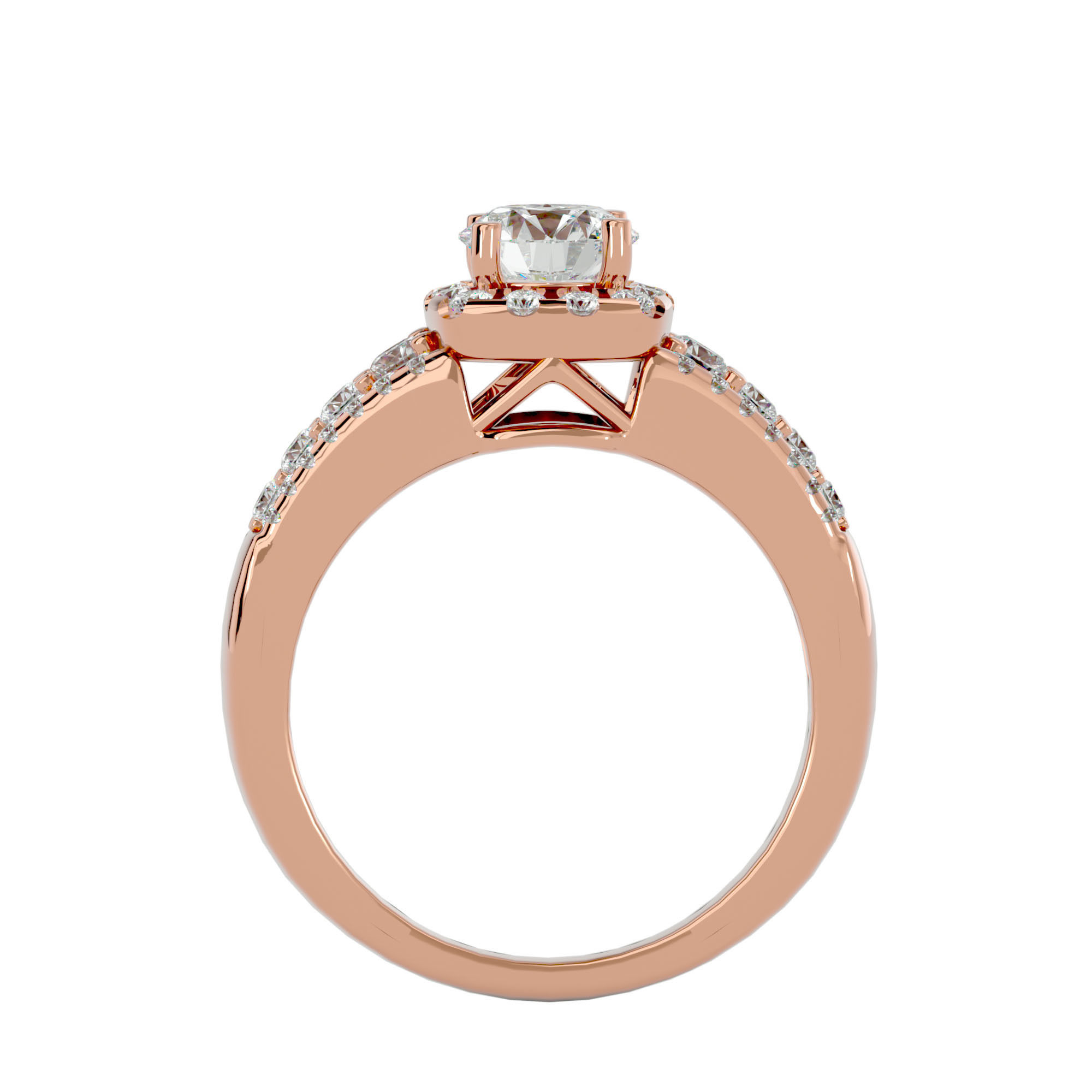 Solitaire ring model 3D print model_7