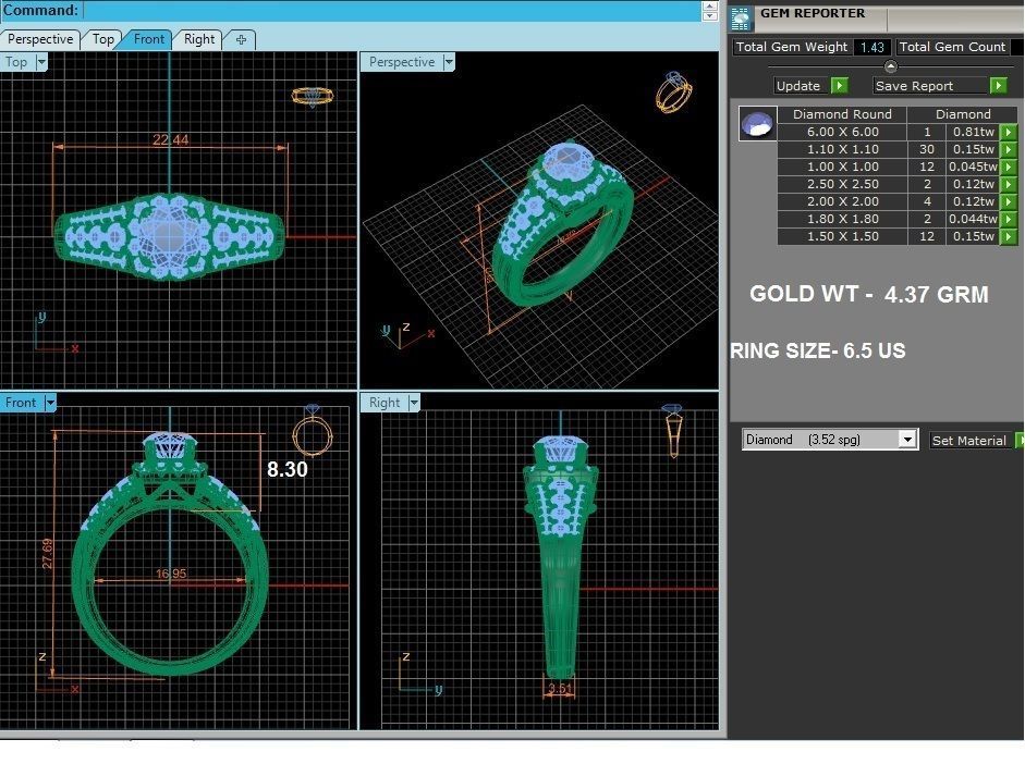 Solitaire ring model 3D print model_2