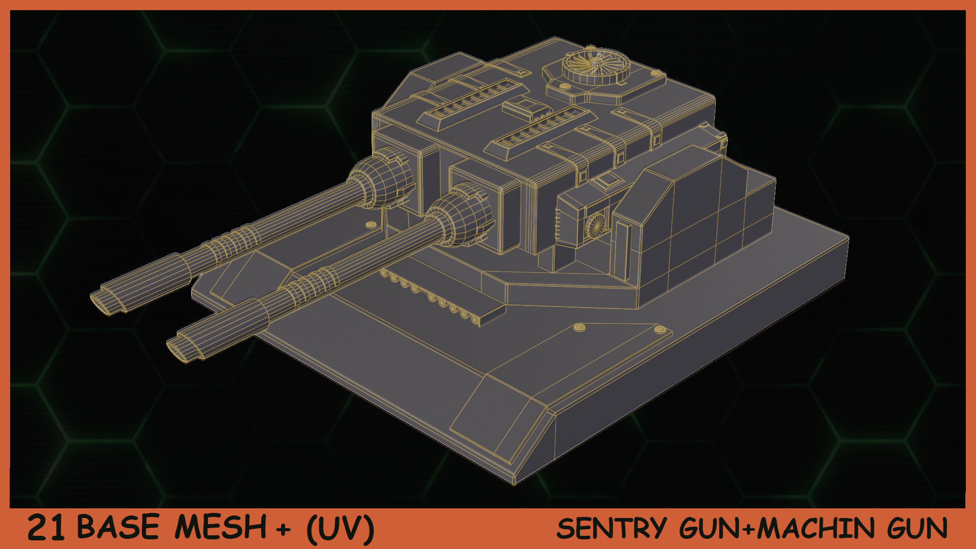 Fred BaseMeshes SentryGuns MachinGuns Vol 1 Low-poly 3D model_8