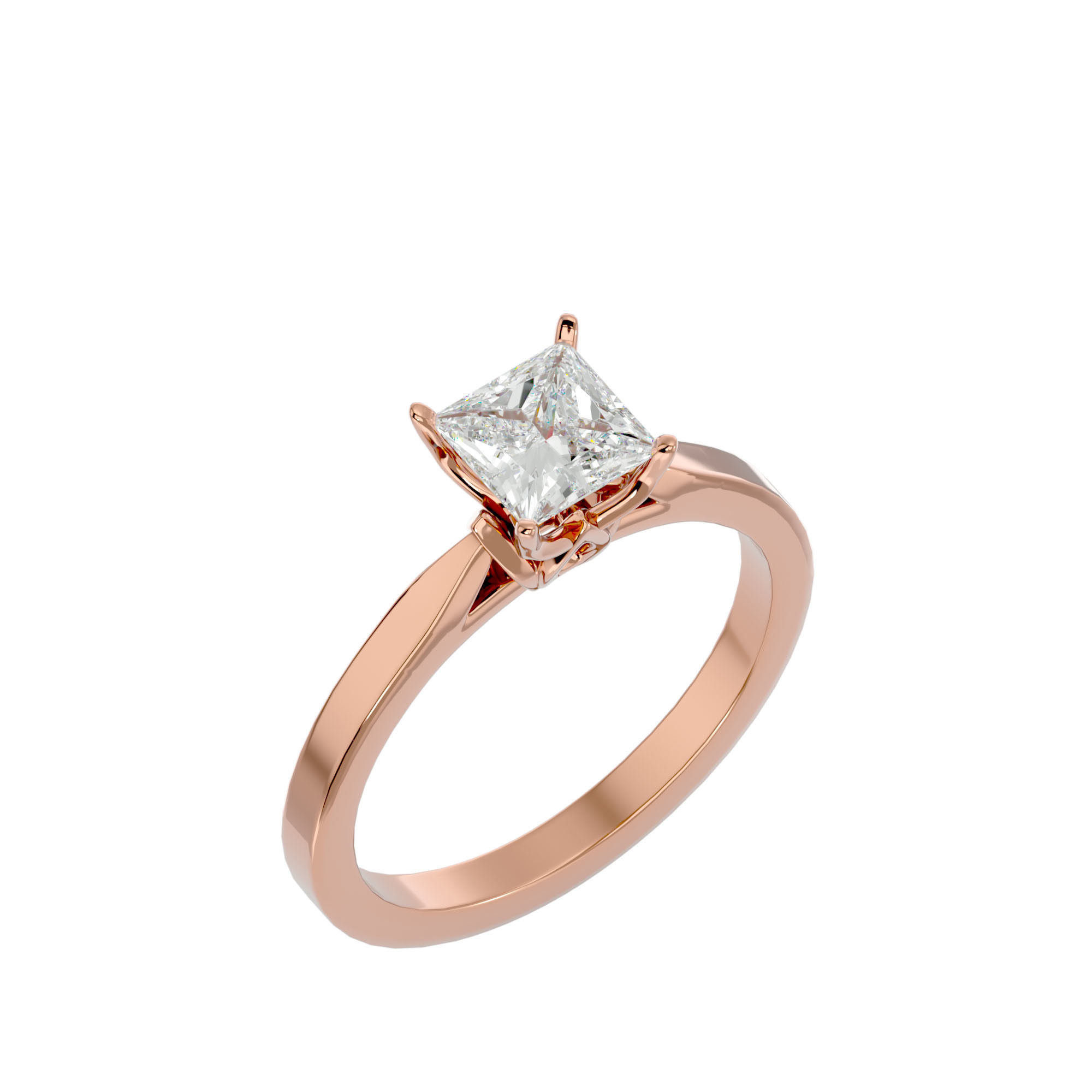 Solitaire ring model 3D print model_13