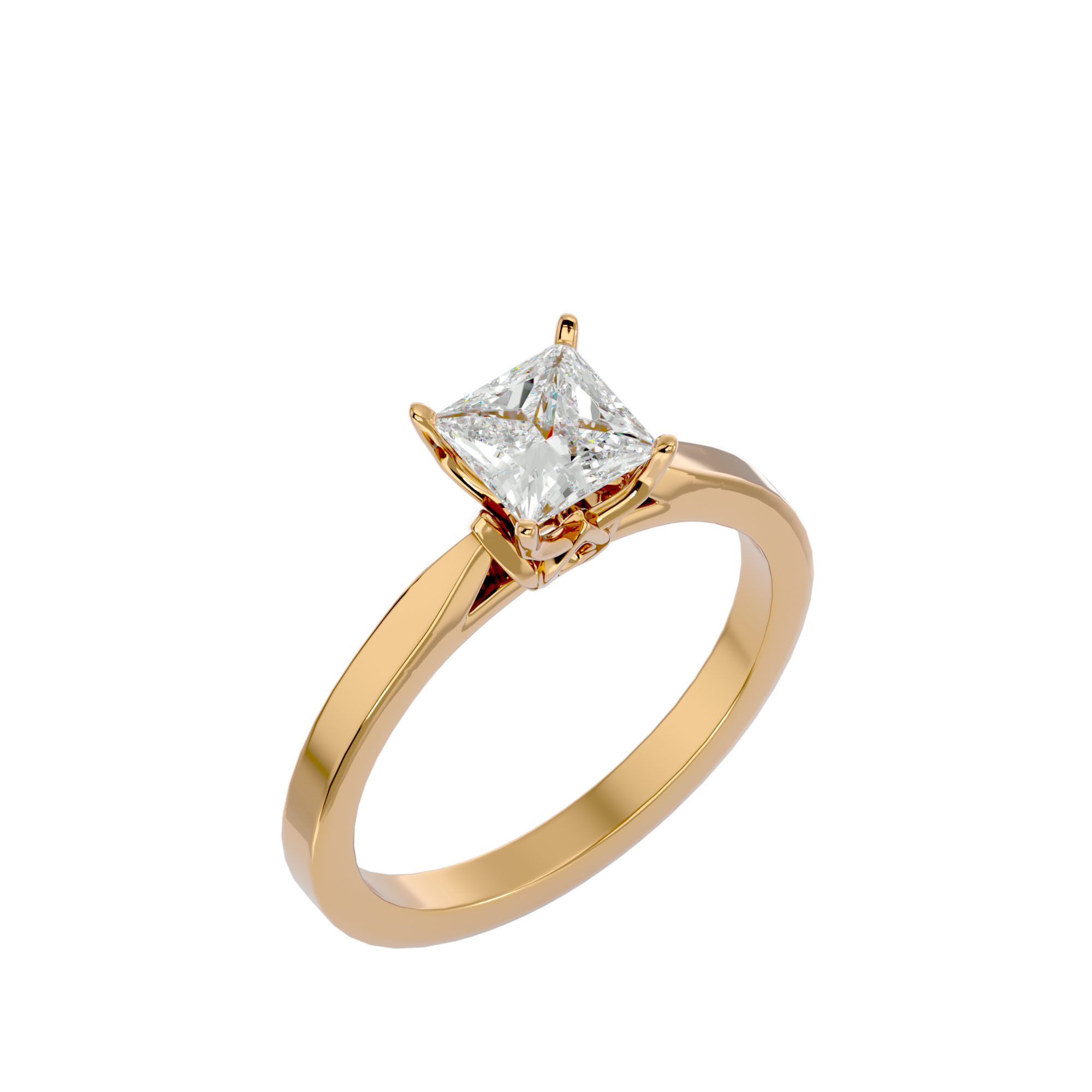Solitaire ring model 3D print model_12