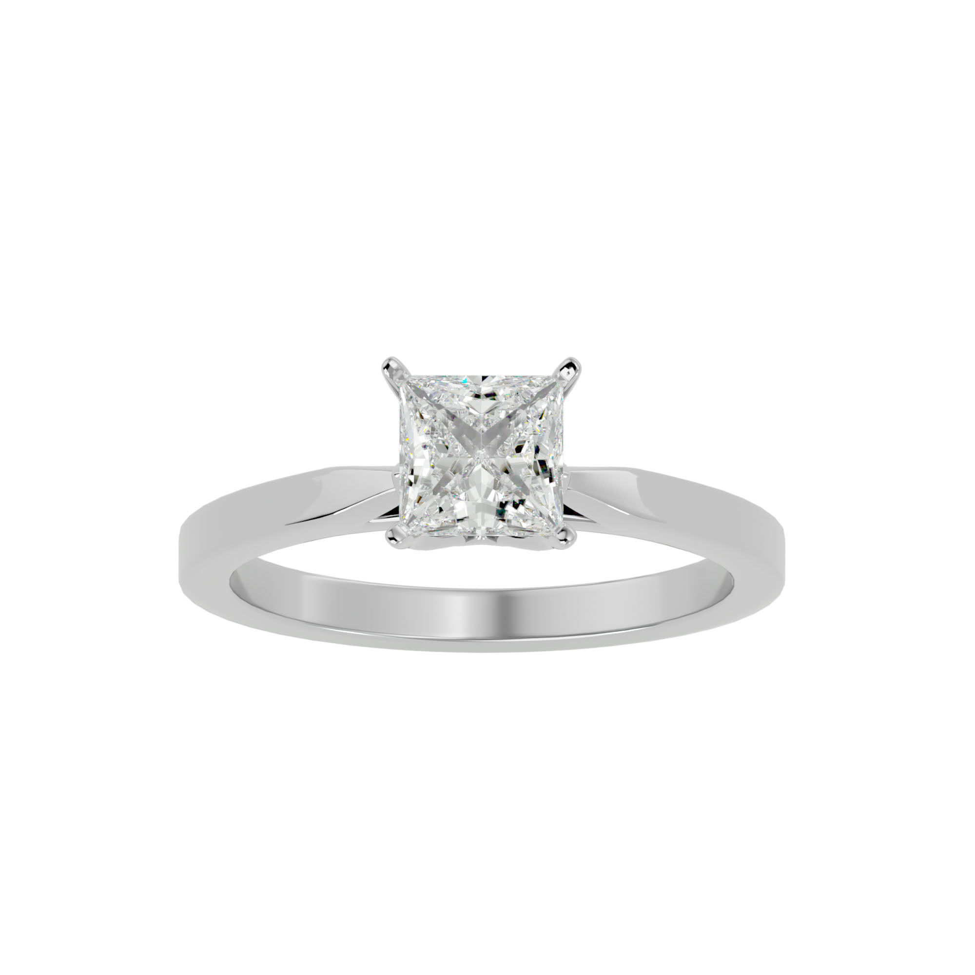 Solitaire ring model 3D print model_4