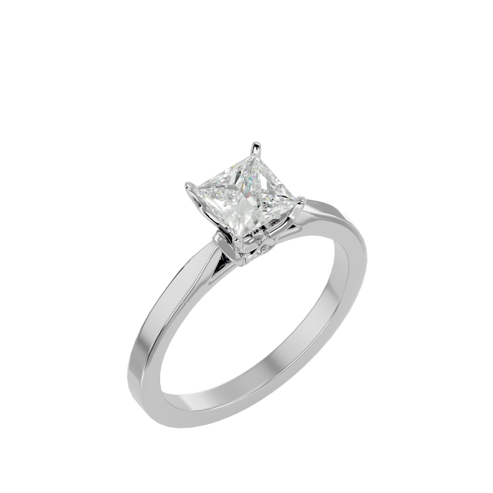Solitaire ring model 3D print model_11