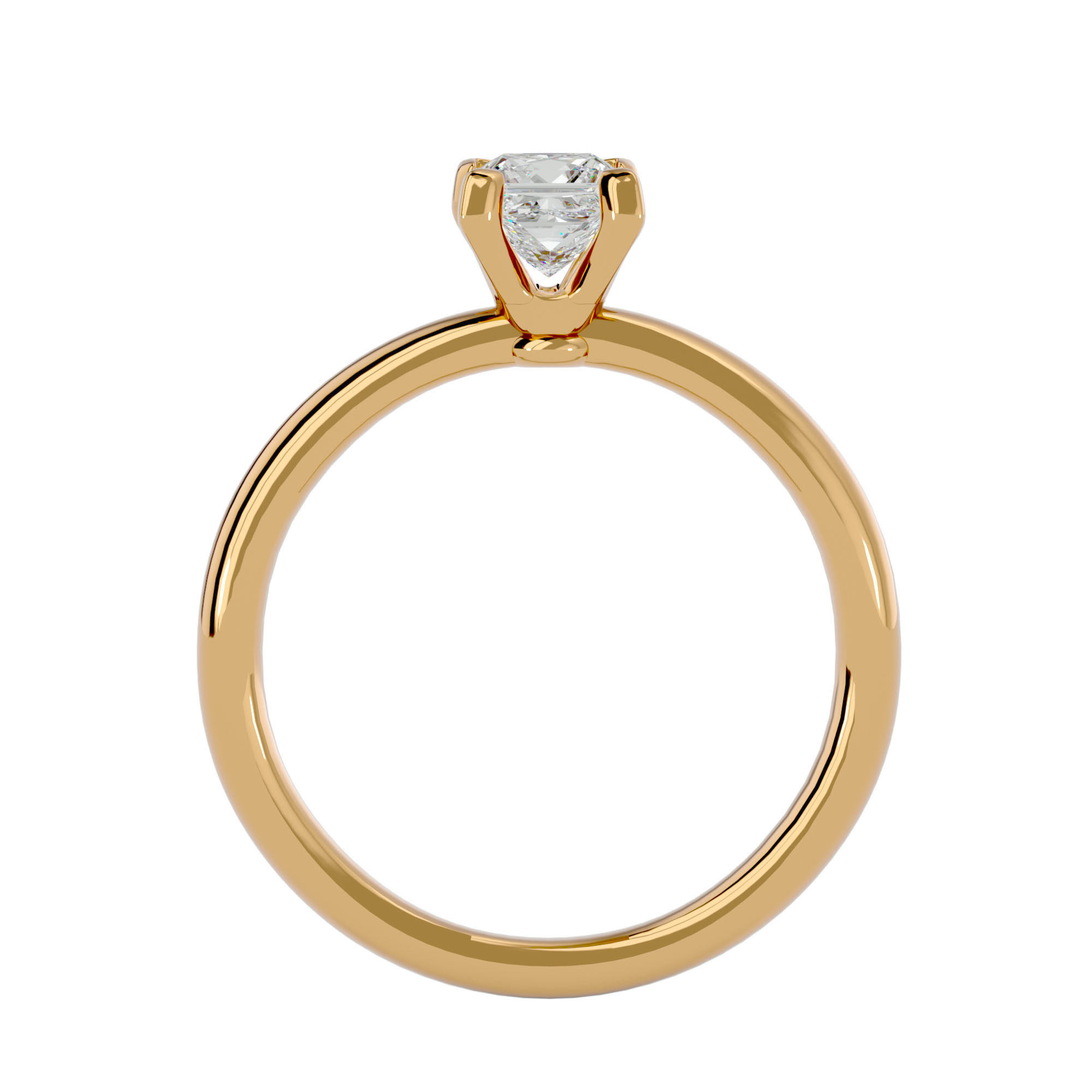 Solitaire ring model 3D print model_6