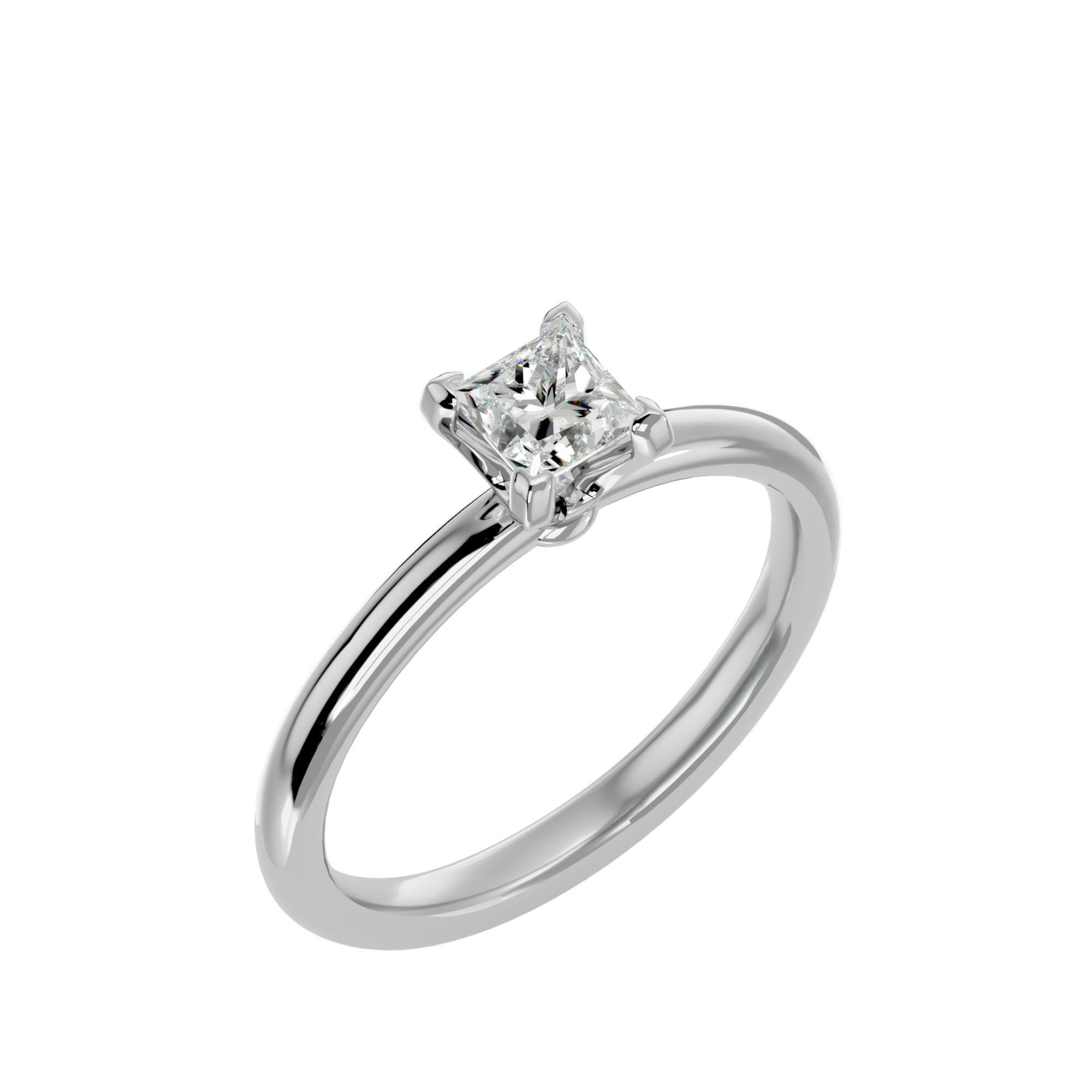 Solitaire ring model 3D print model_11