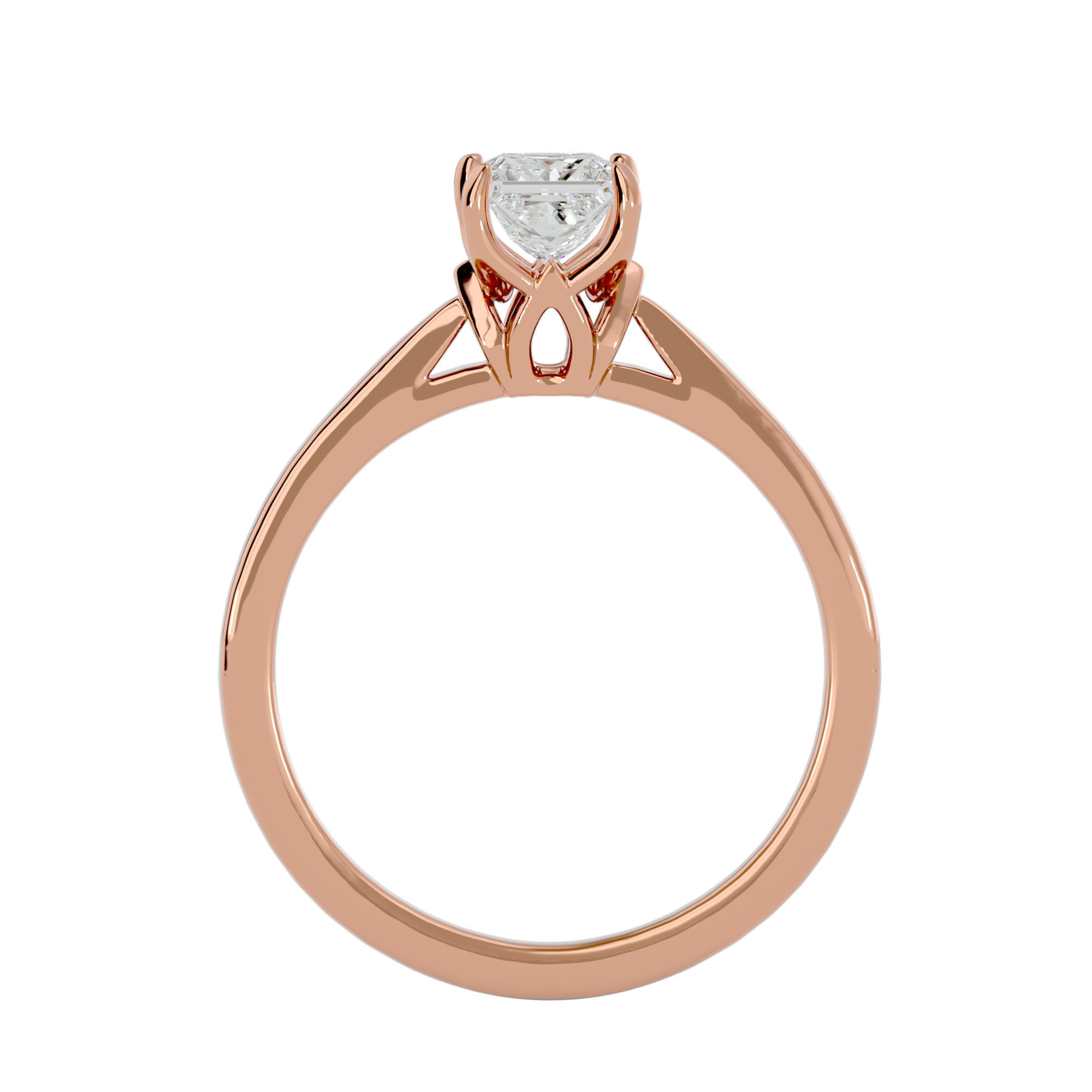 Solitaire ring model 3D print model_7