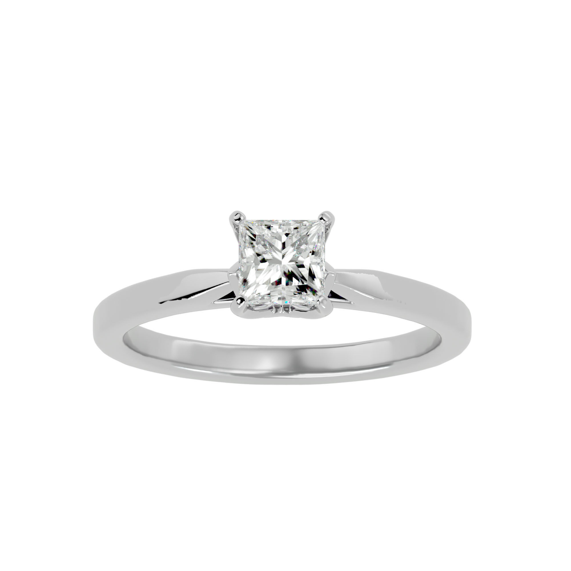 Solitaire ring model 3D print model_4