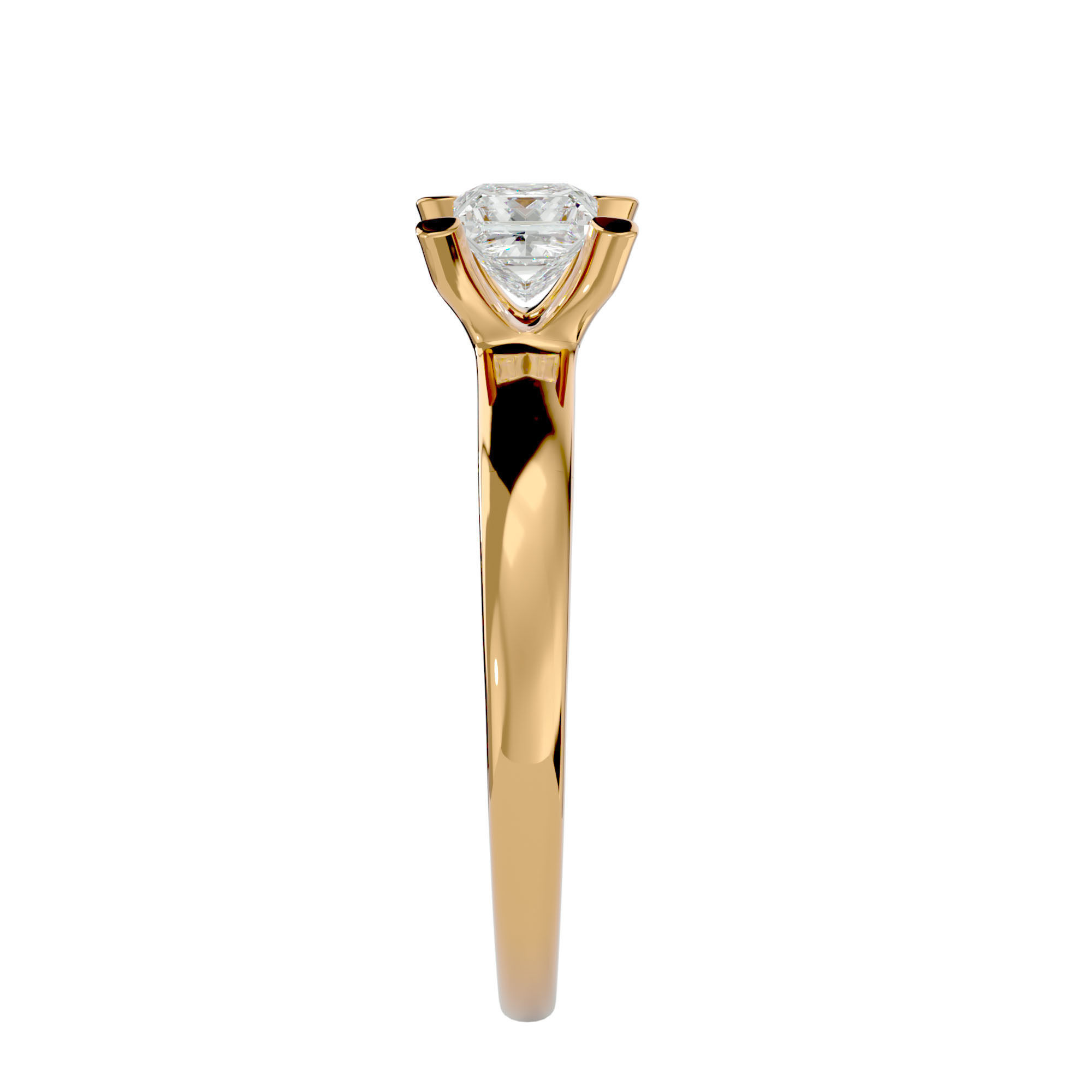 Solitaire ring model 3D print model_8