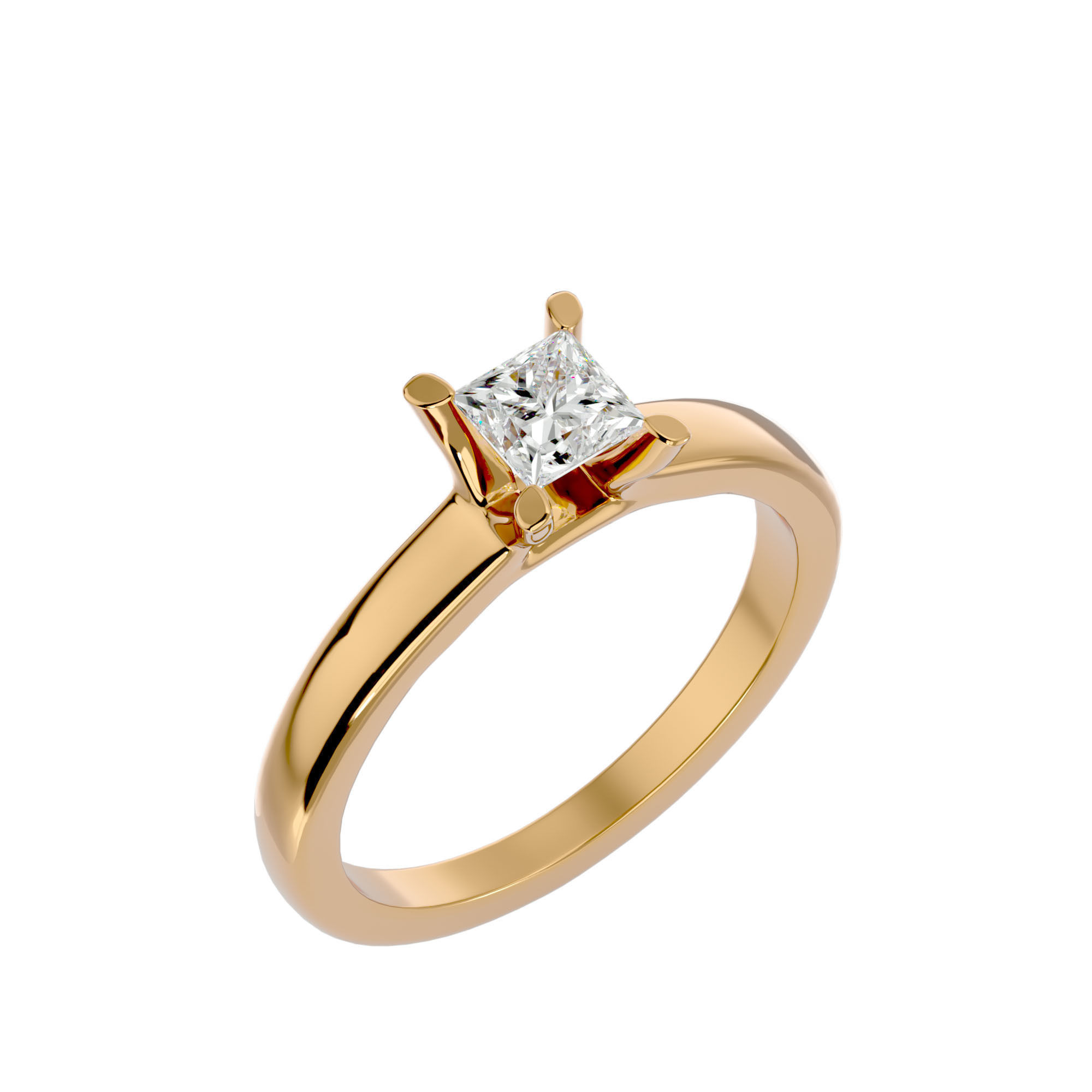 Solitaire ring model 3D print model_12