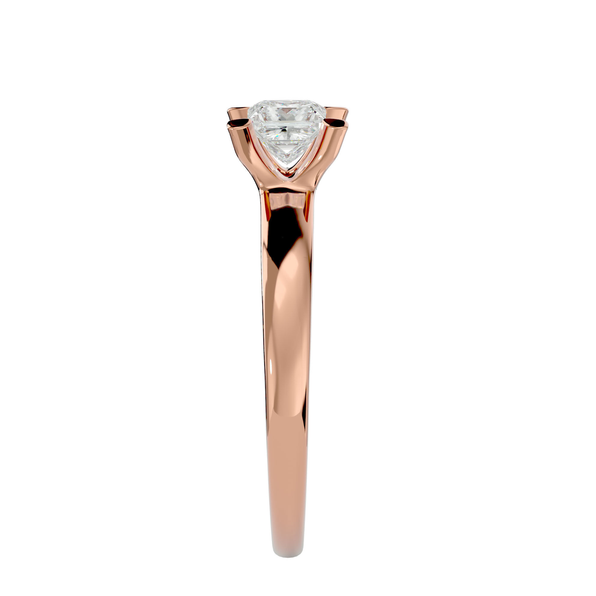Solitaire ring model 3D print model_9