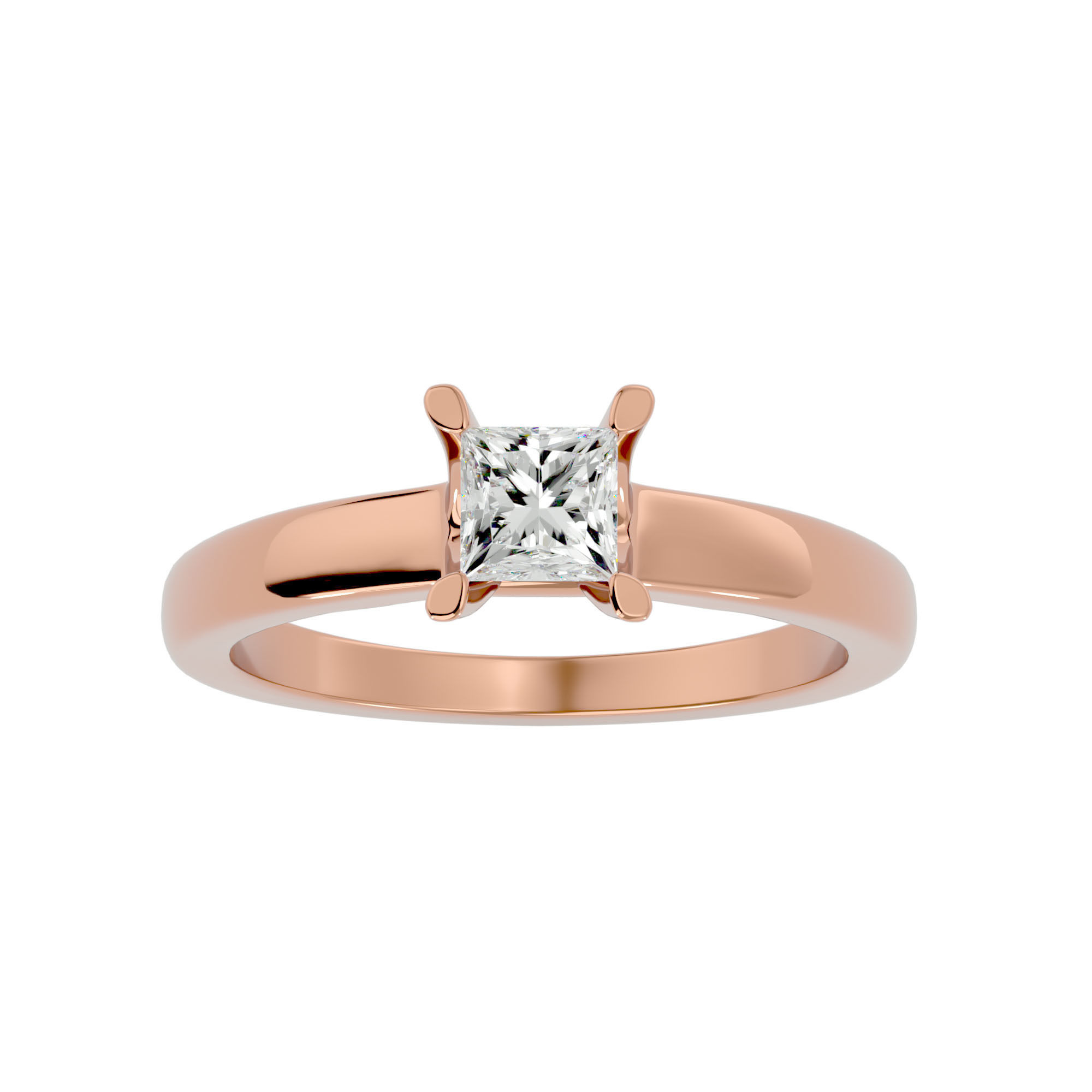 Solitaire ring model 3D print model_3