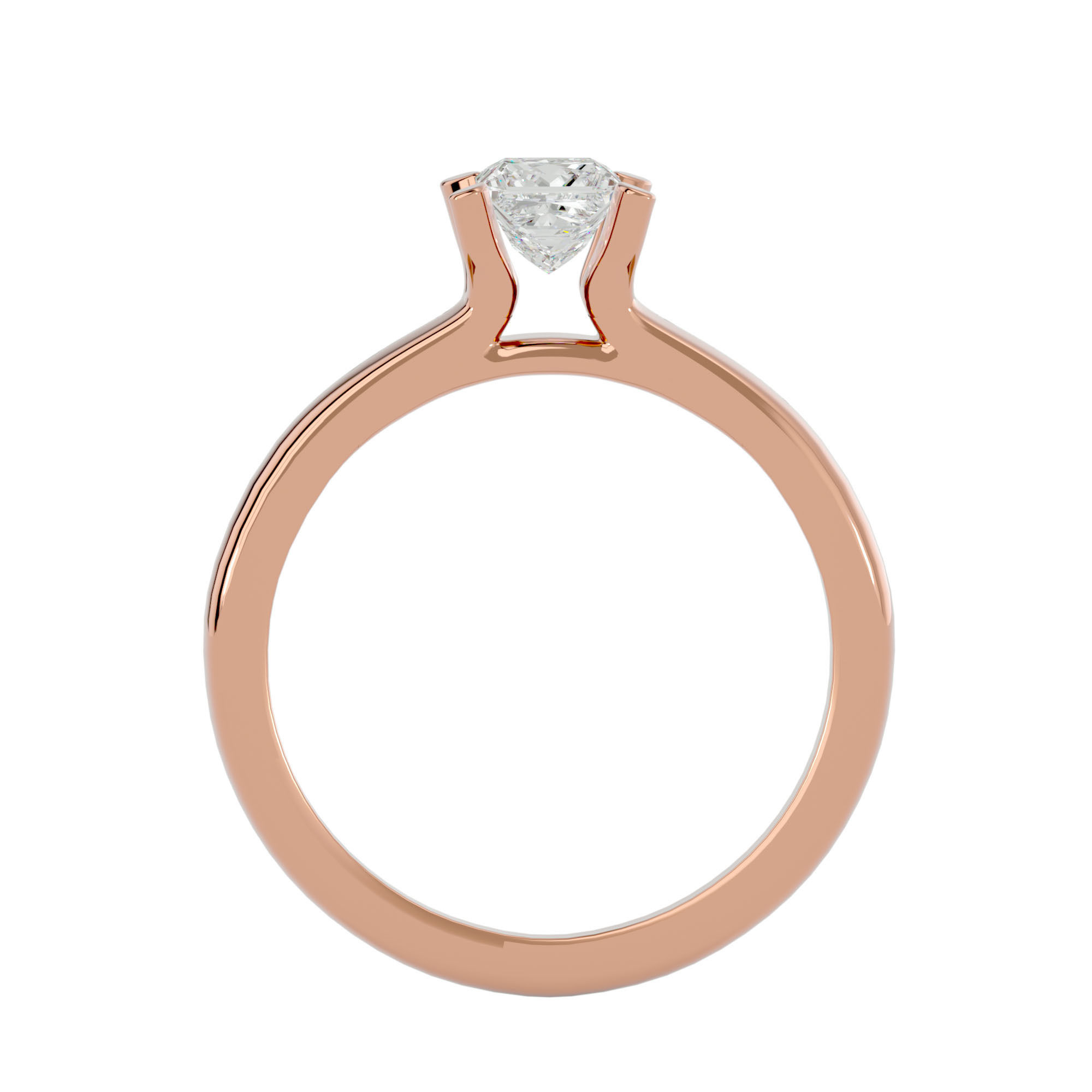 Solitaire ring model 3D print model_7