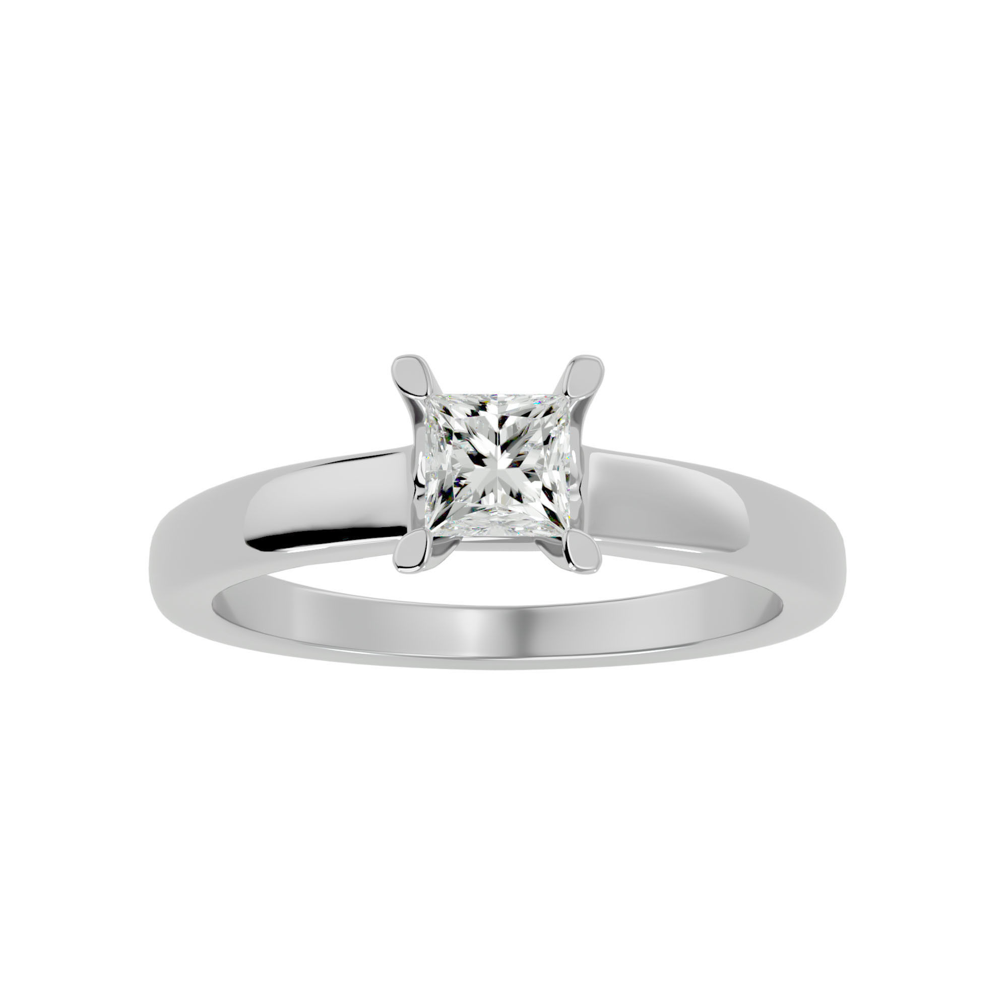 Solitaire ring model 3D print model_4