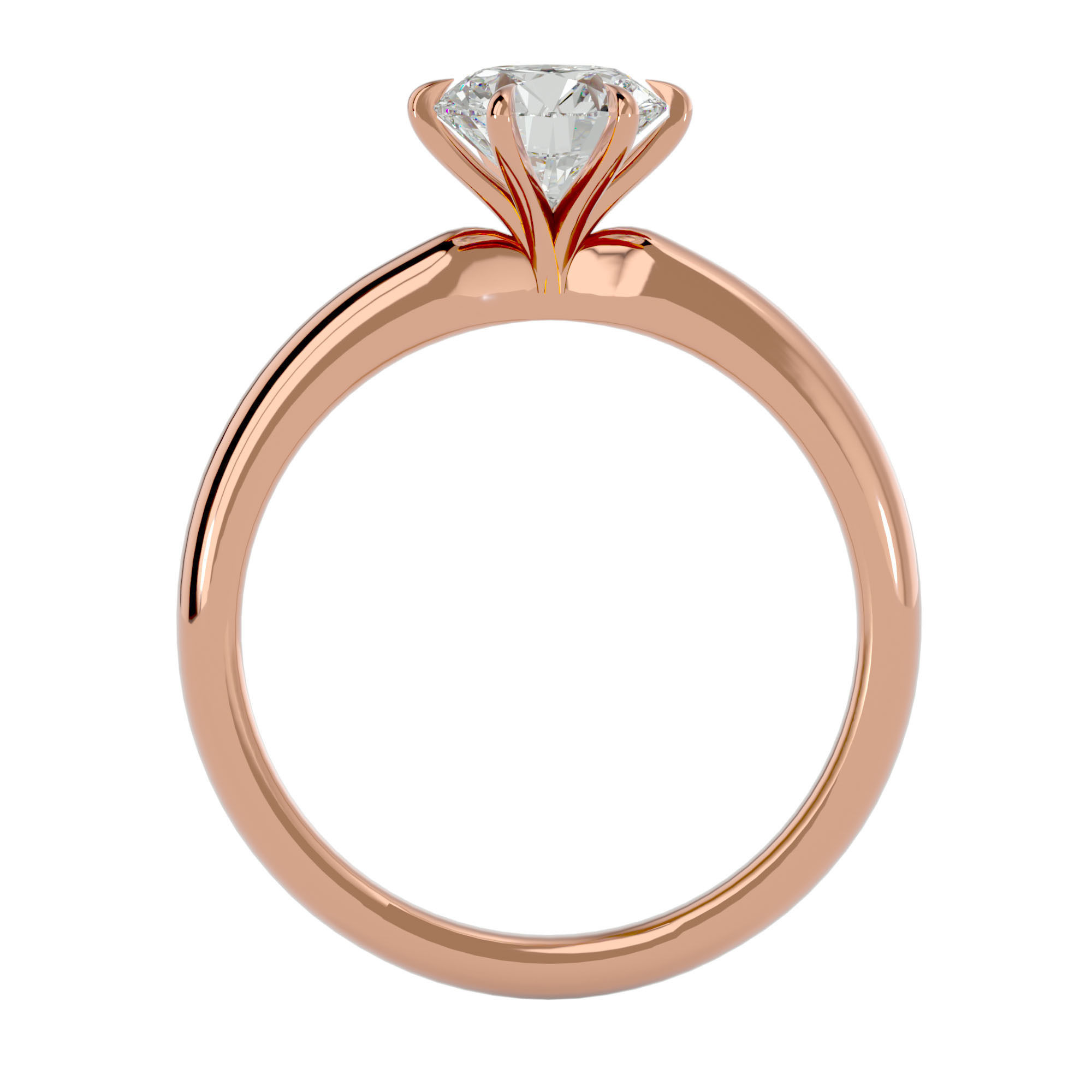 Solitaire ring model 3D print model_7