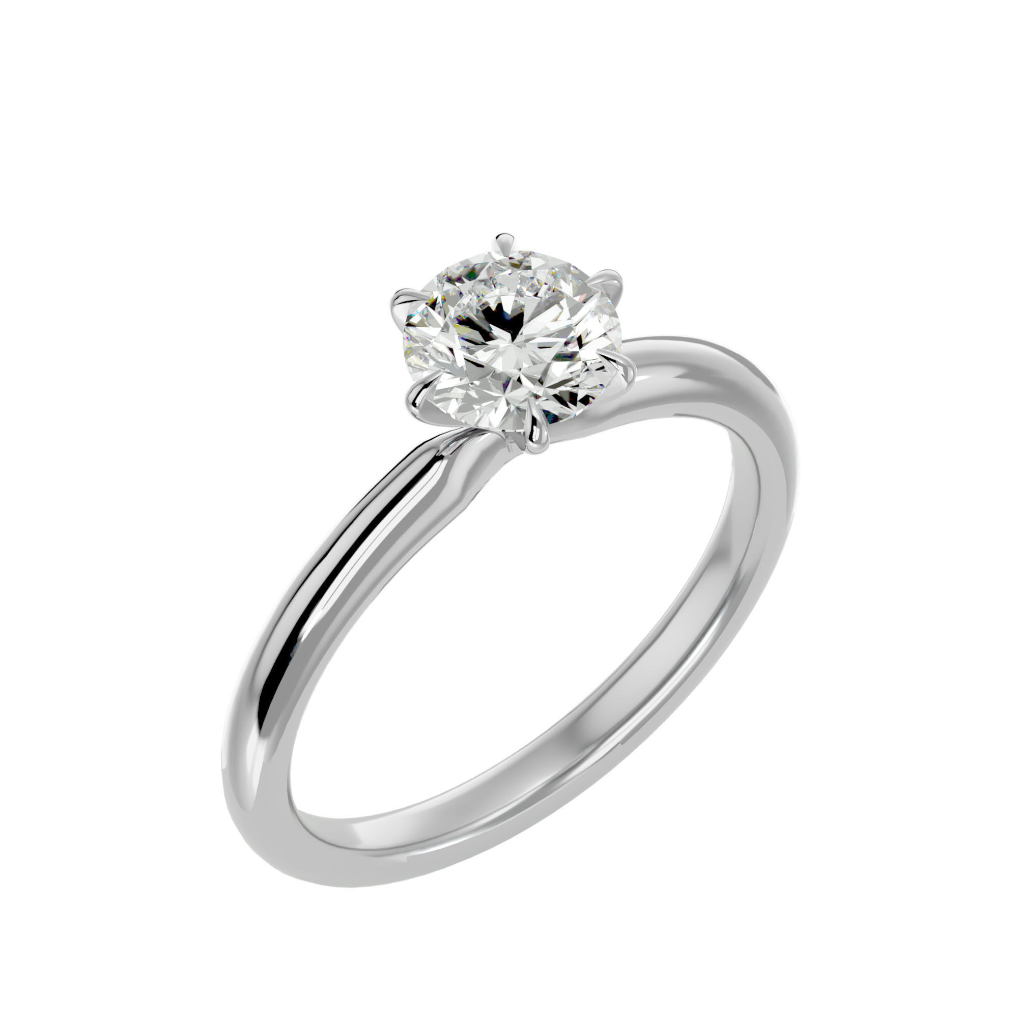 Solitaire ring model 3D print model_11