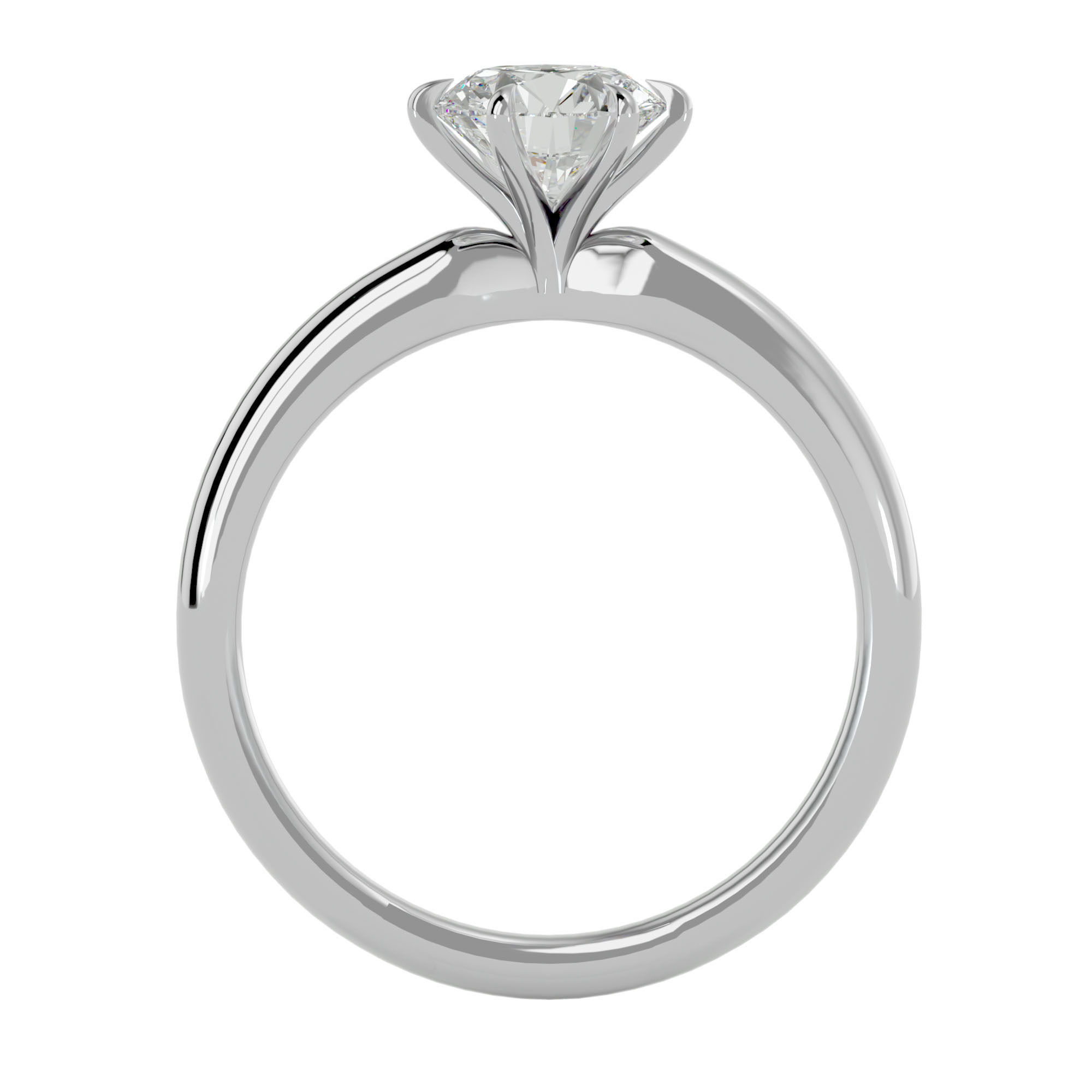 Solitaire ring model 3D print model_5