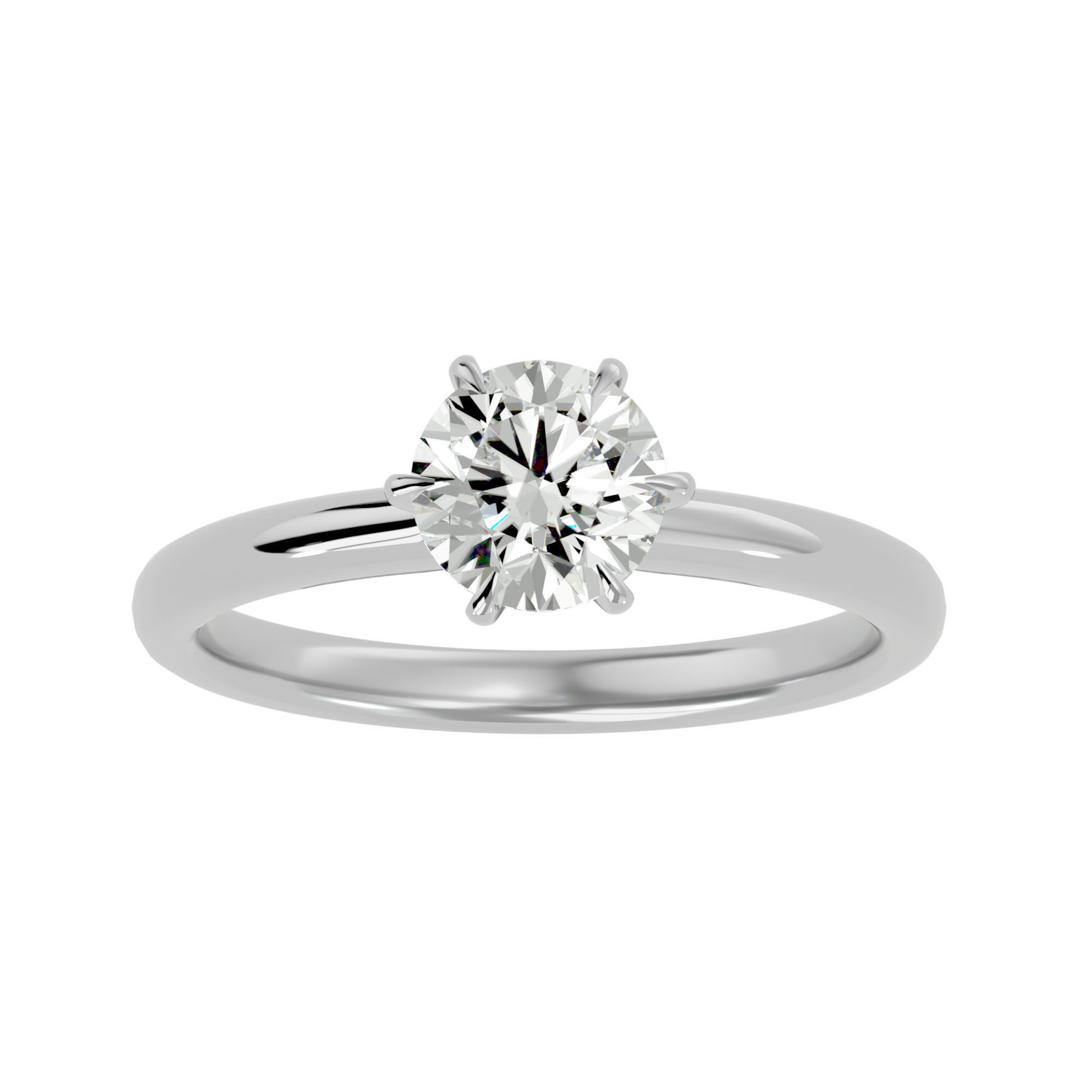 Solitaire ring model 3D print model_4