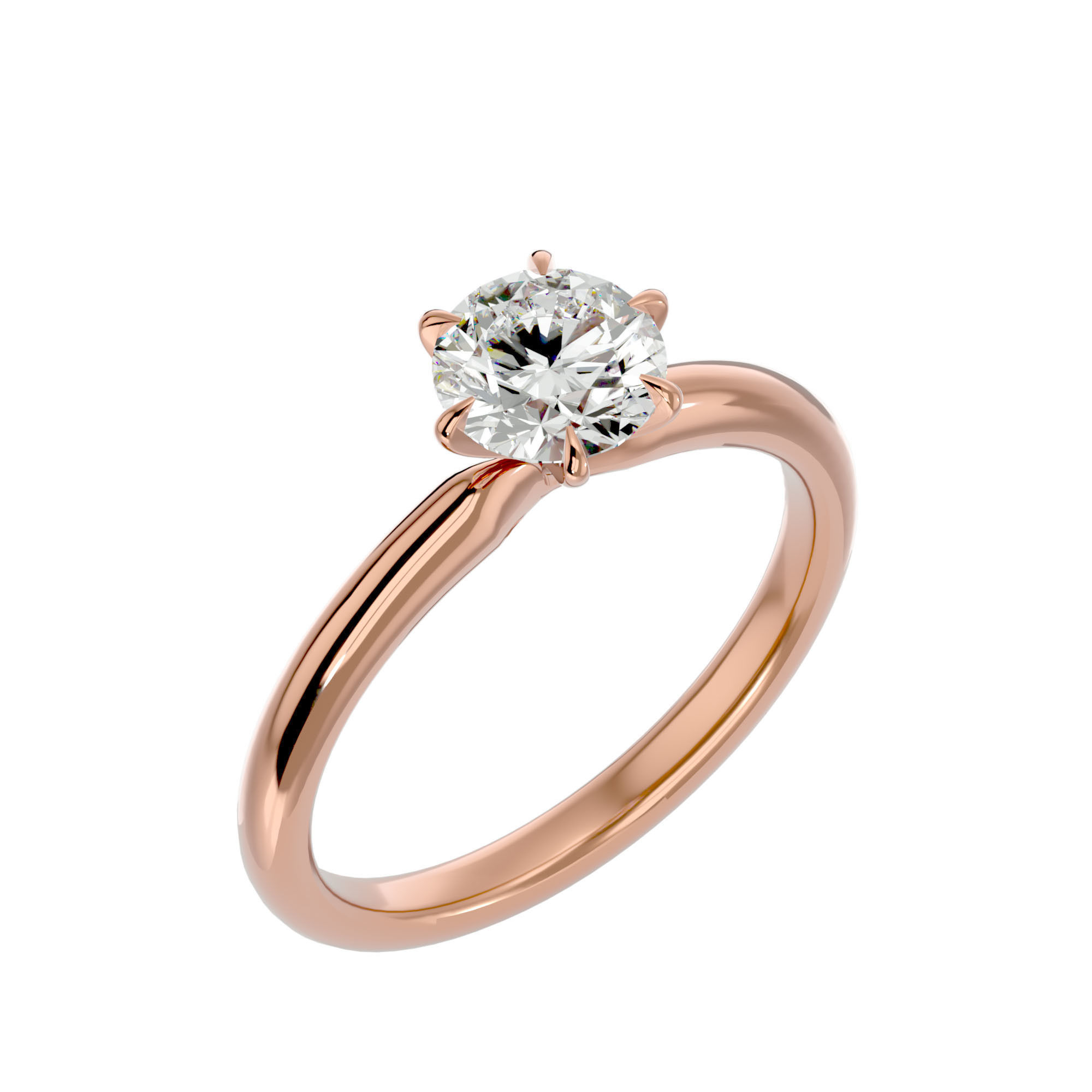 Solitaire ring model 3D print model_13