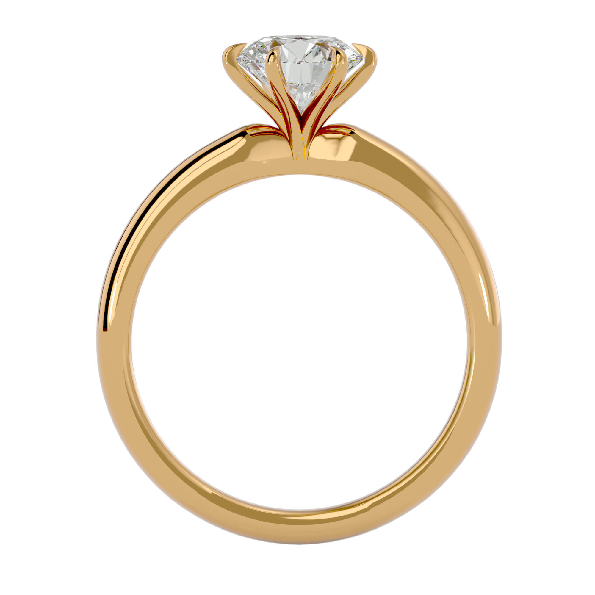 Solitaire ring model 3D print model_6