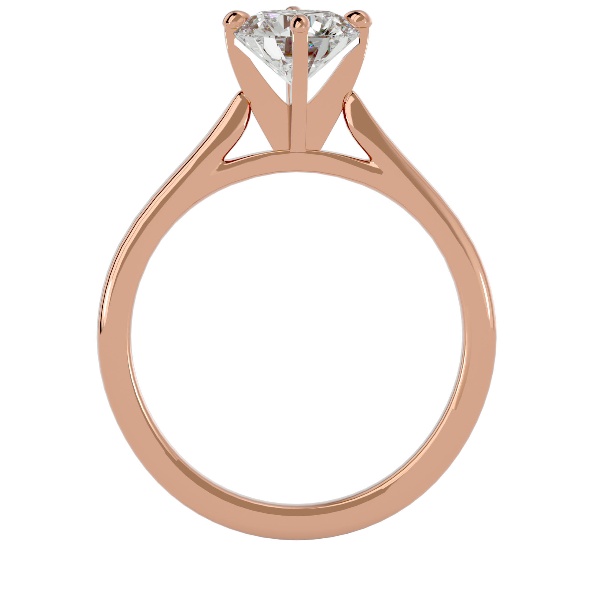 Solitaire ring model 3D print model_7