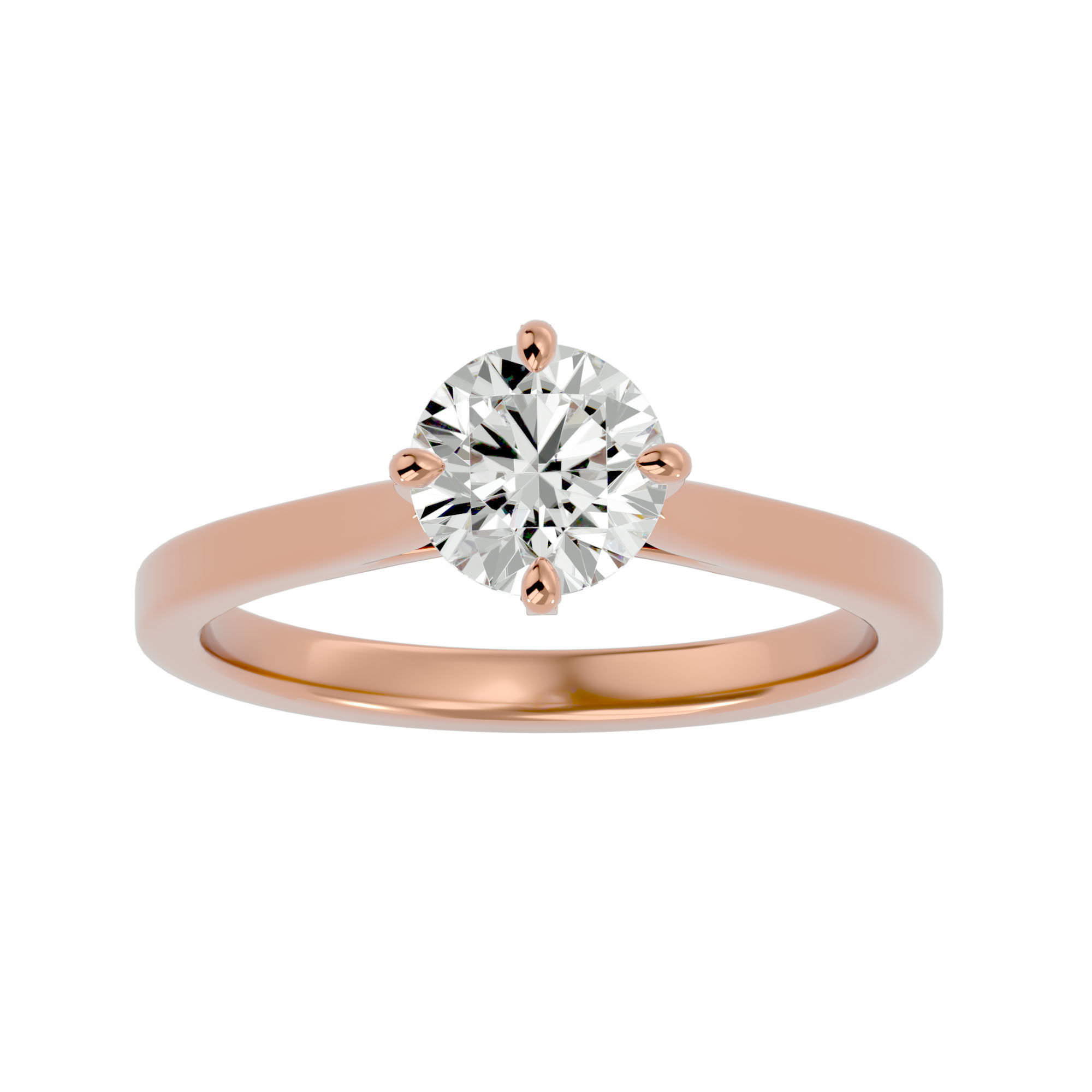 Solitaire ring model 3D print model_3