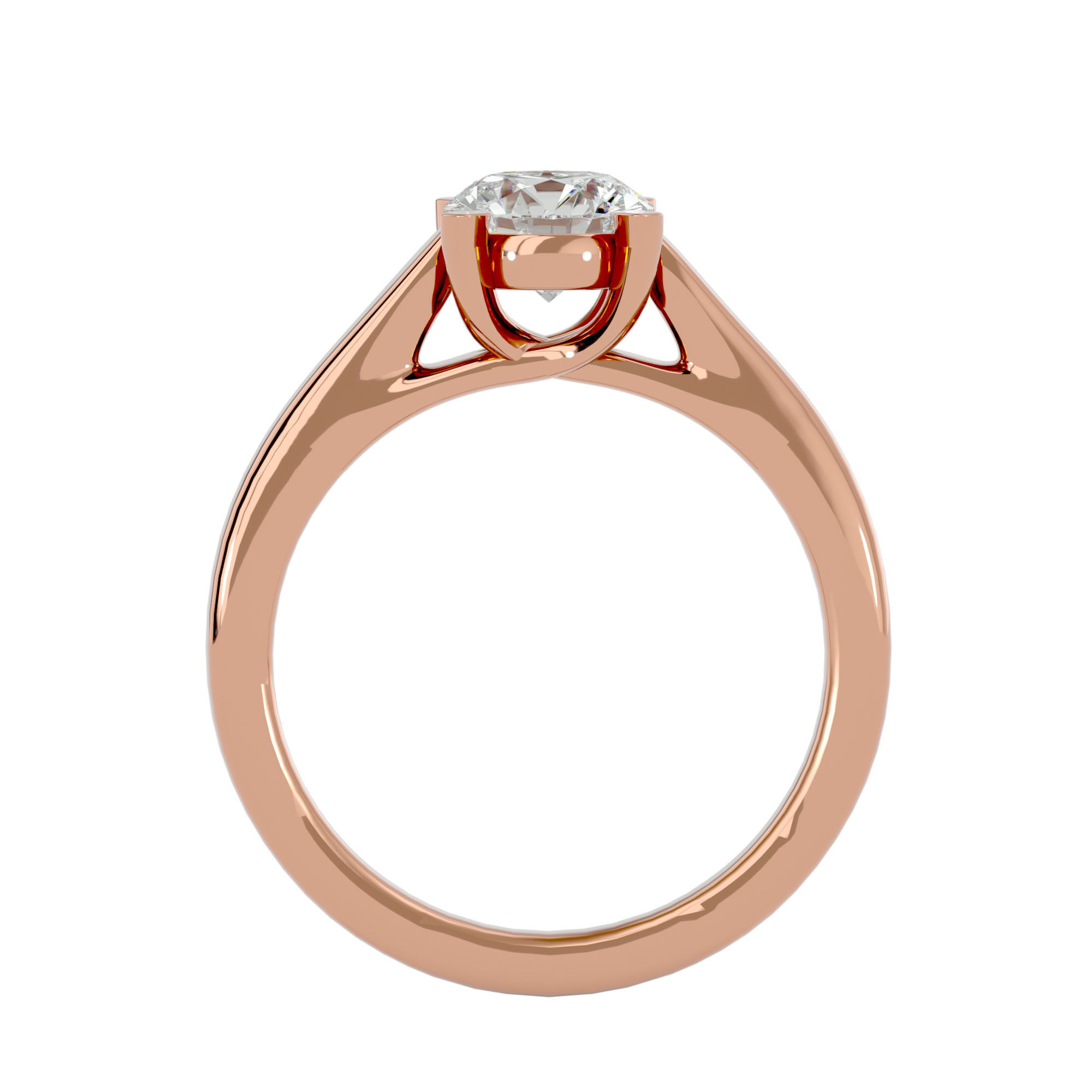 Solitaire ring model 3D print model_6