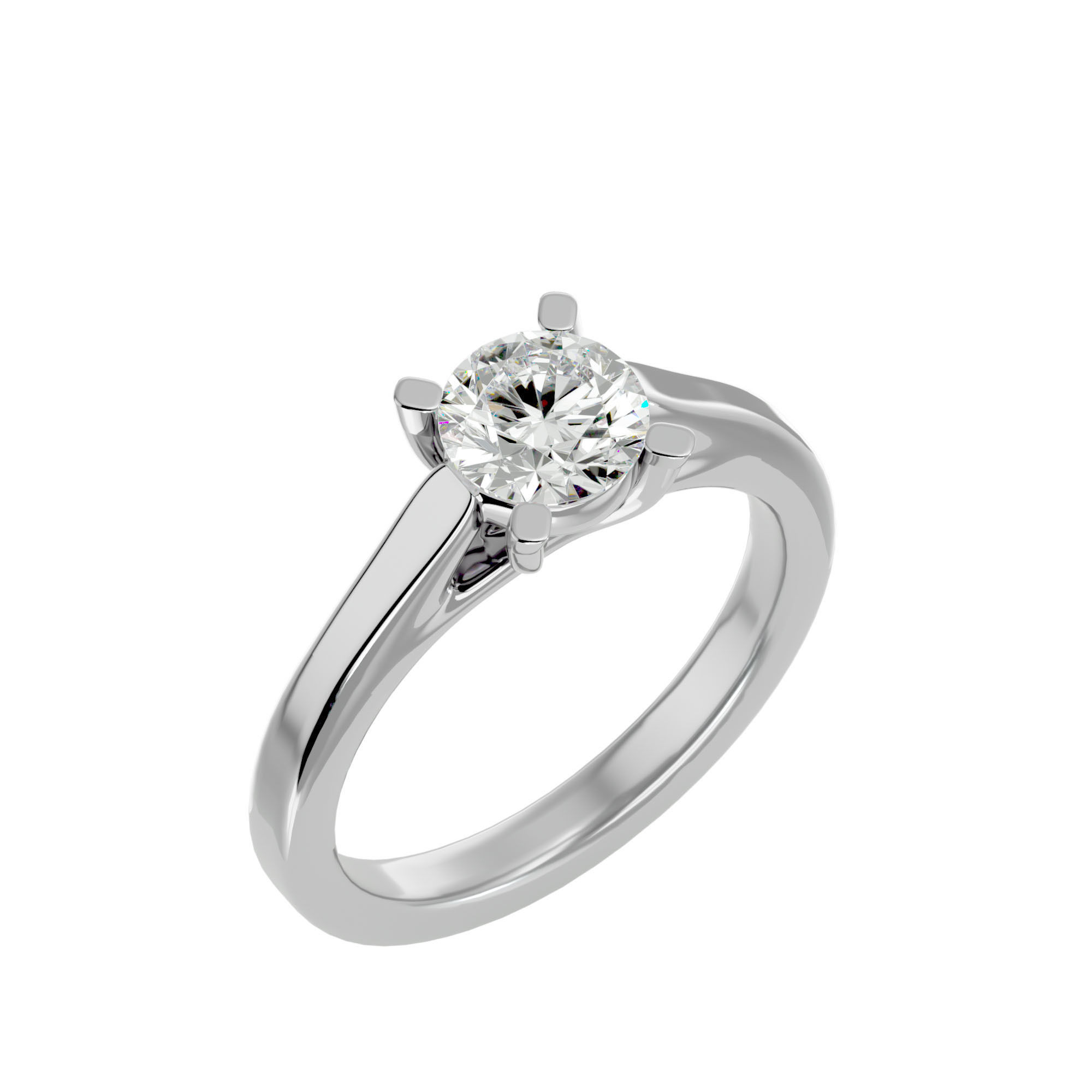 Solitaire ring model 3D print model_10