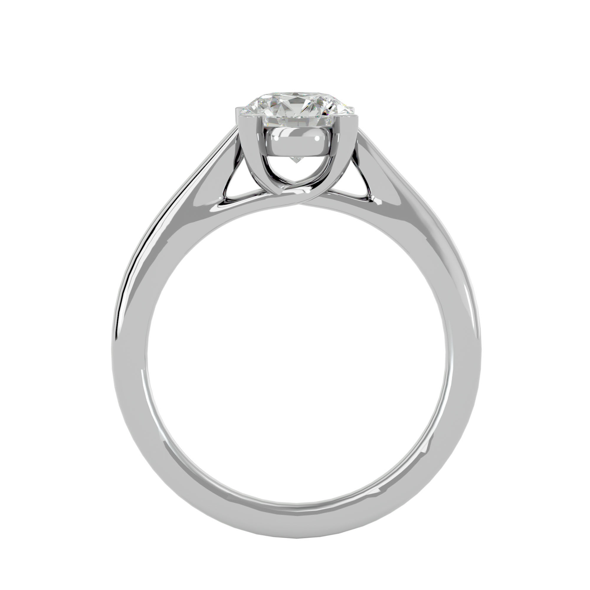 Solitaire ring model 3D print model_4
