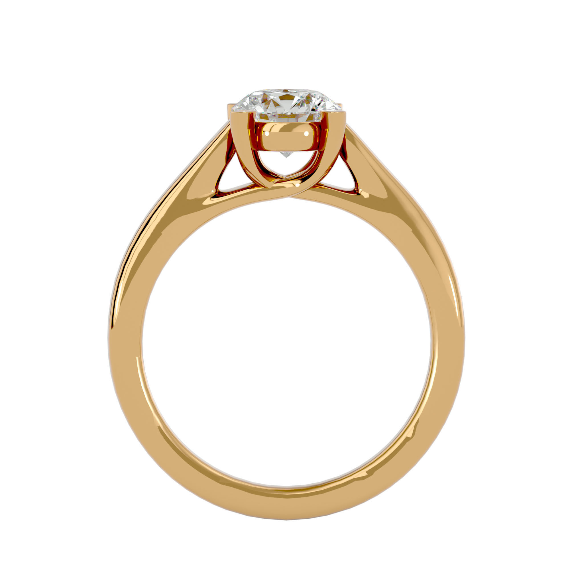 Solitaire ring model 3D print model_5