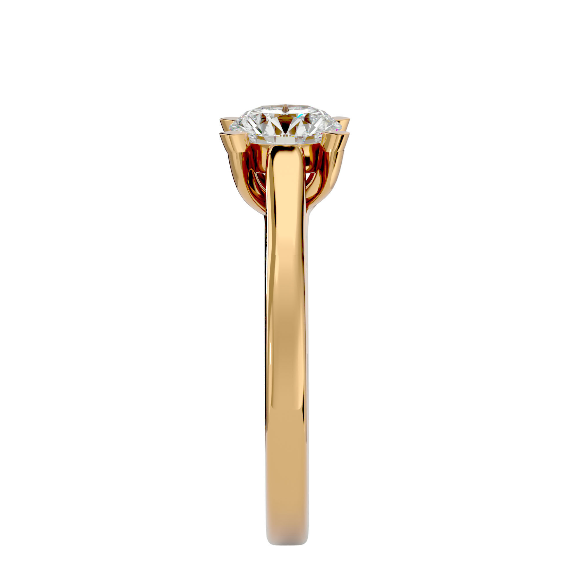 Solitaire ring model 3D print model_7