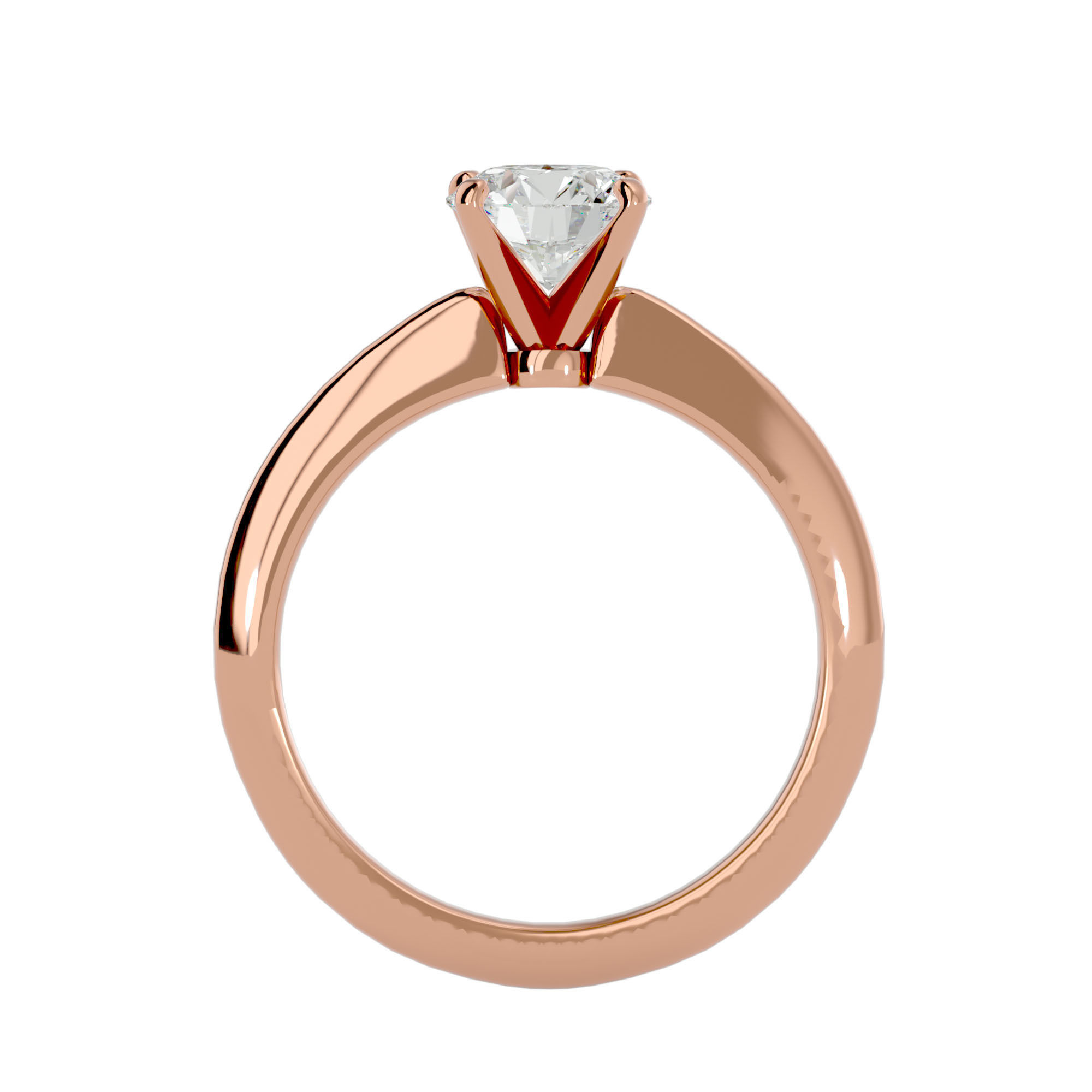 Solitaire ring model 3D print model_7