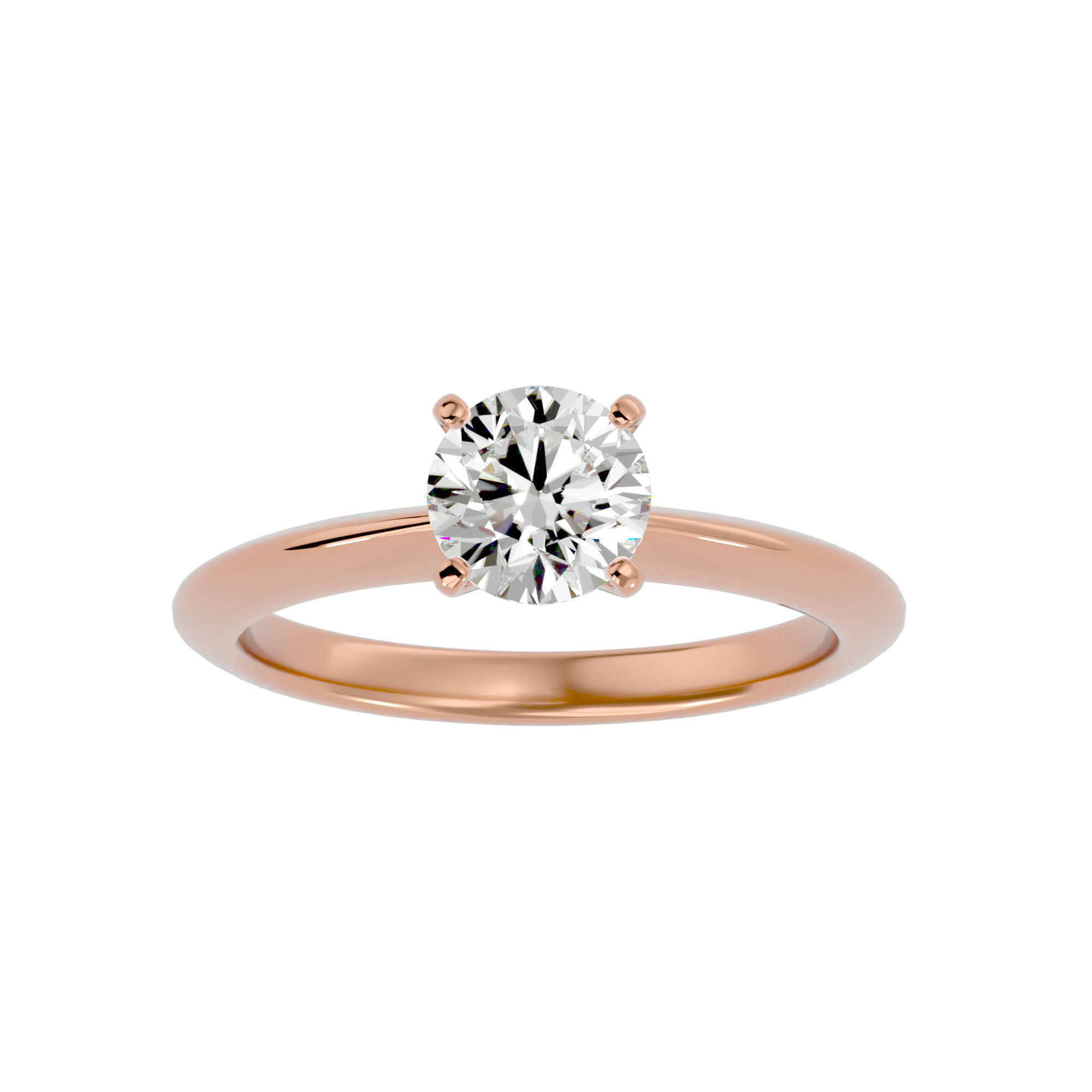 Solitaire ring model 3D print model_3
