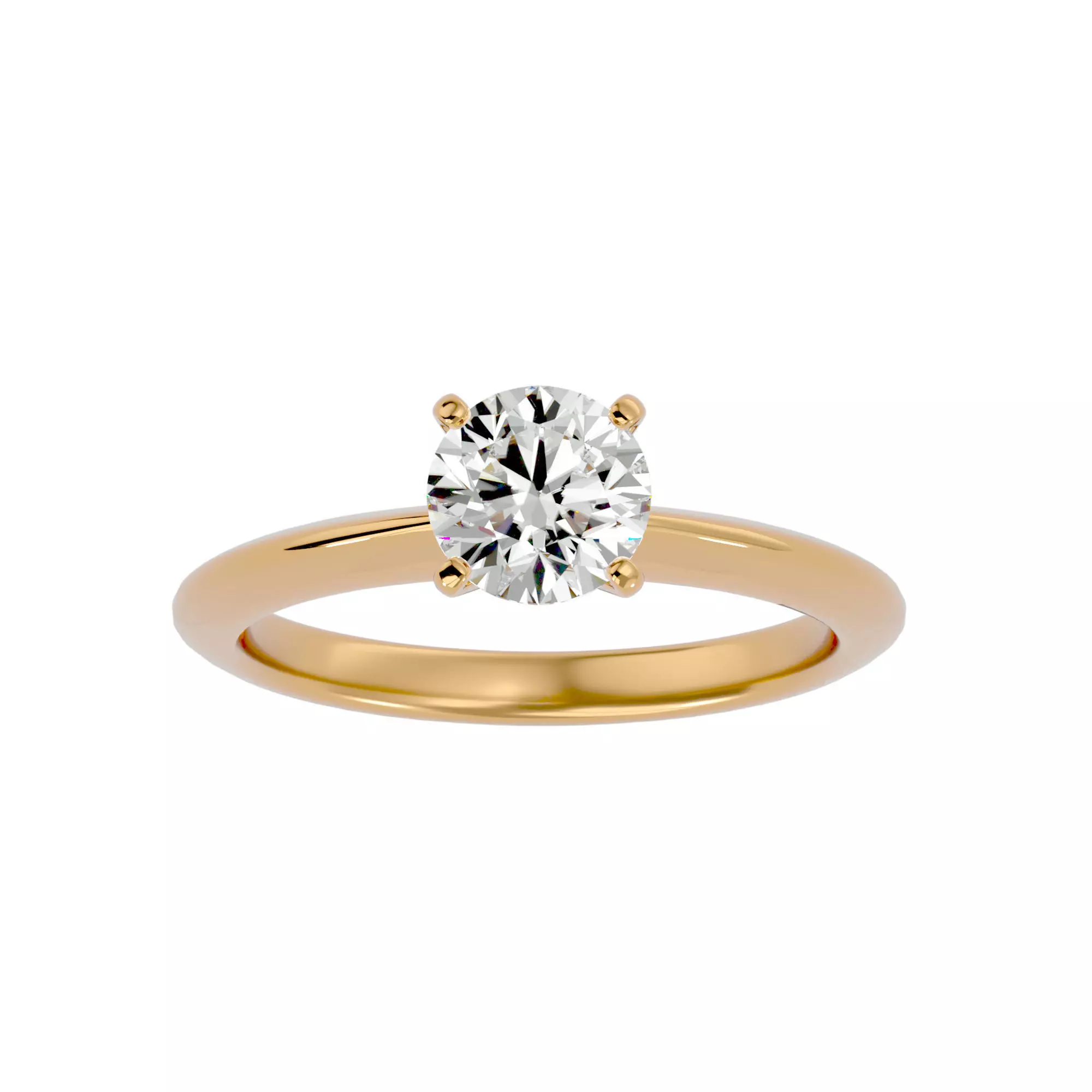 Solitaire ring model 3D print model_0