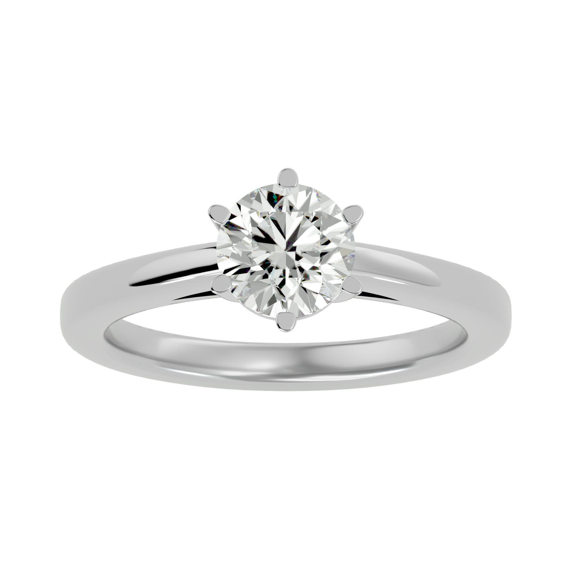 Solitaire ring model 3D print model_4