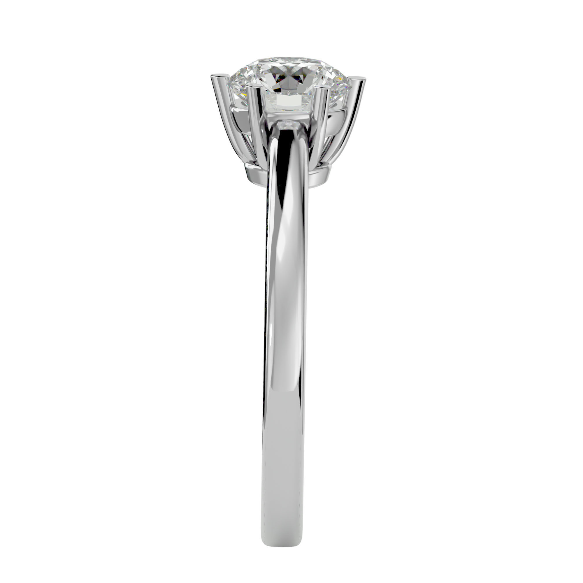 Solitaire ring model 3D print model_10