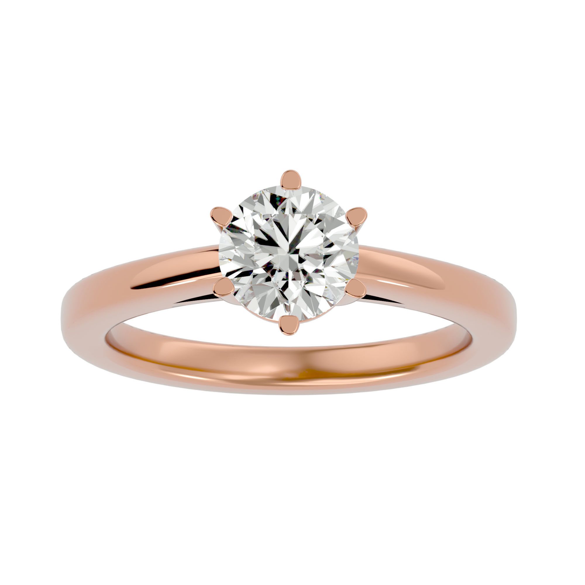 Solitaire ring model 3D print model_3
