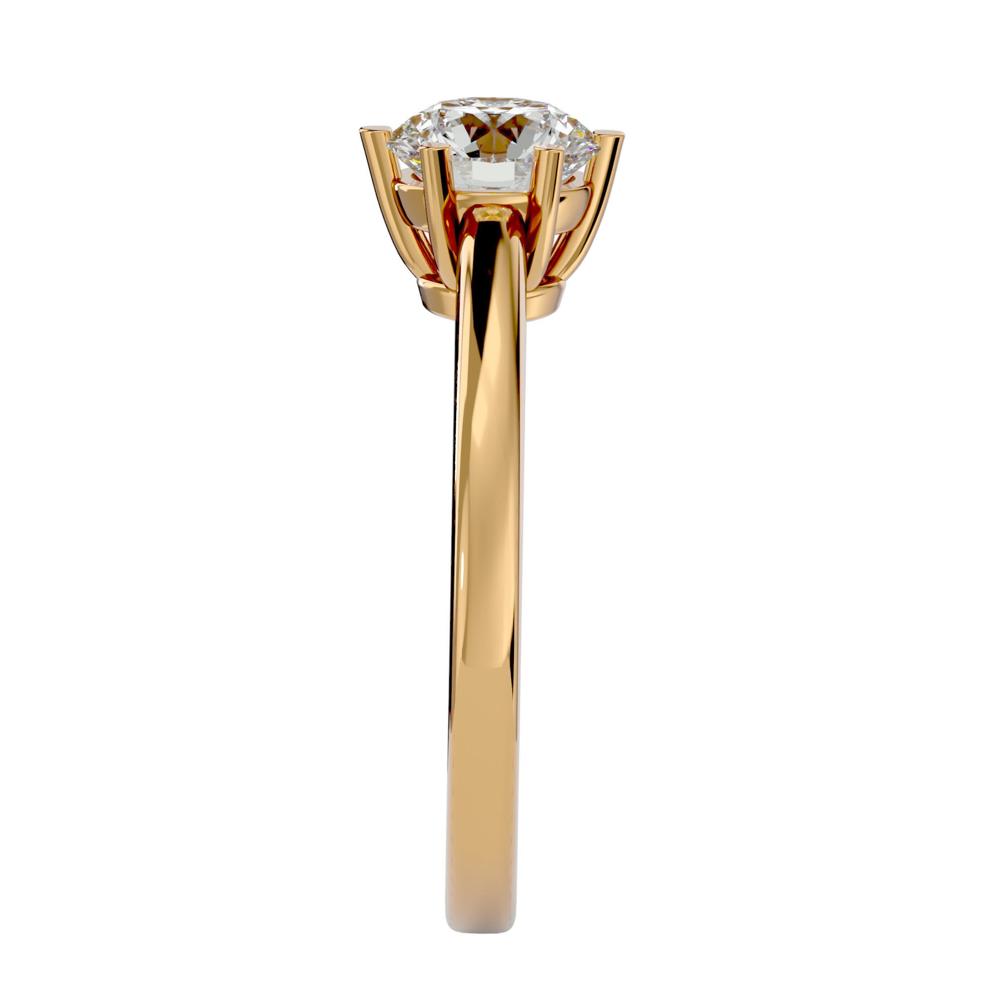 Solitaire ring model 3D print model_8