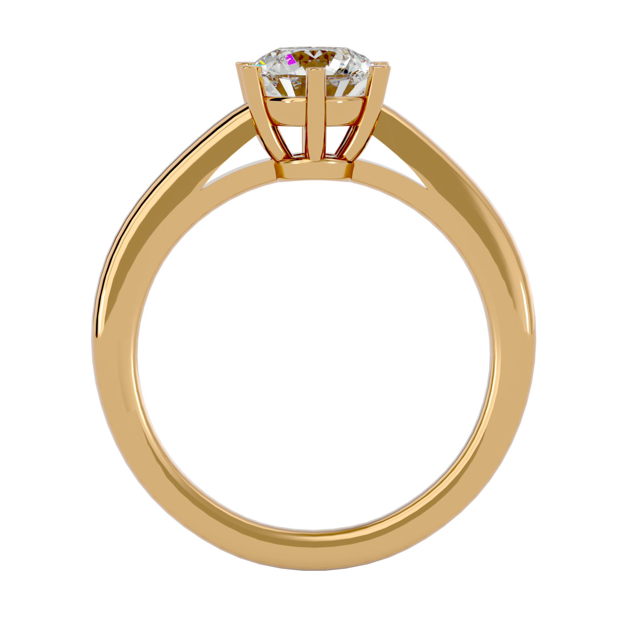 Solitaire ring model 3D print model_6